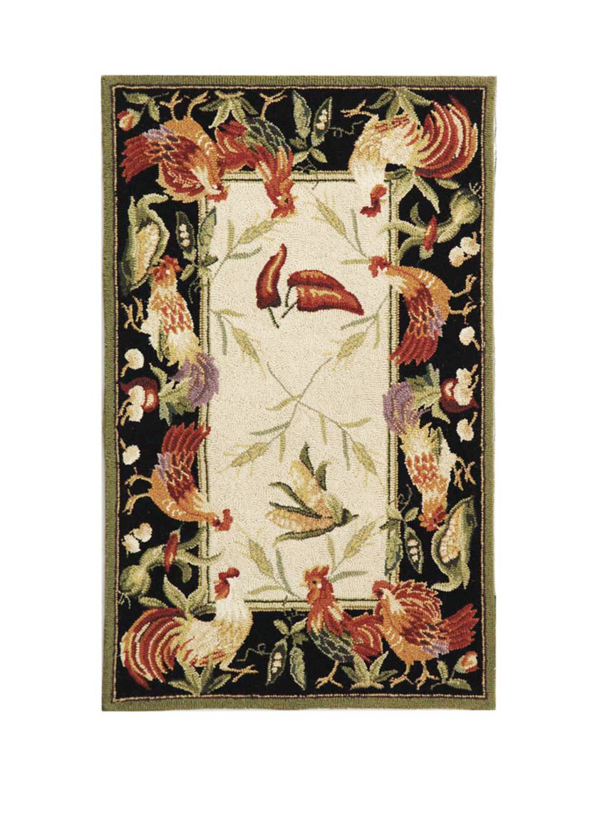 Chelsea Roosters with Vegetables  Area Rug Collection