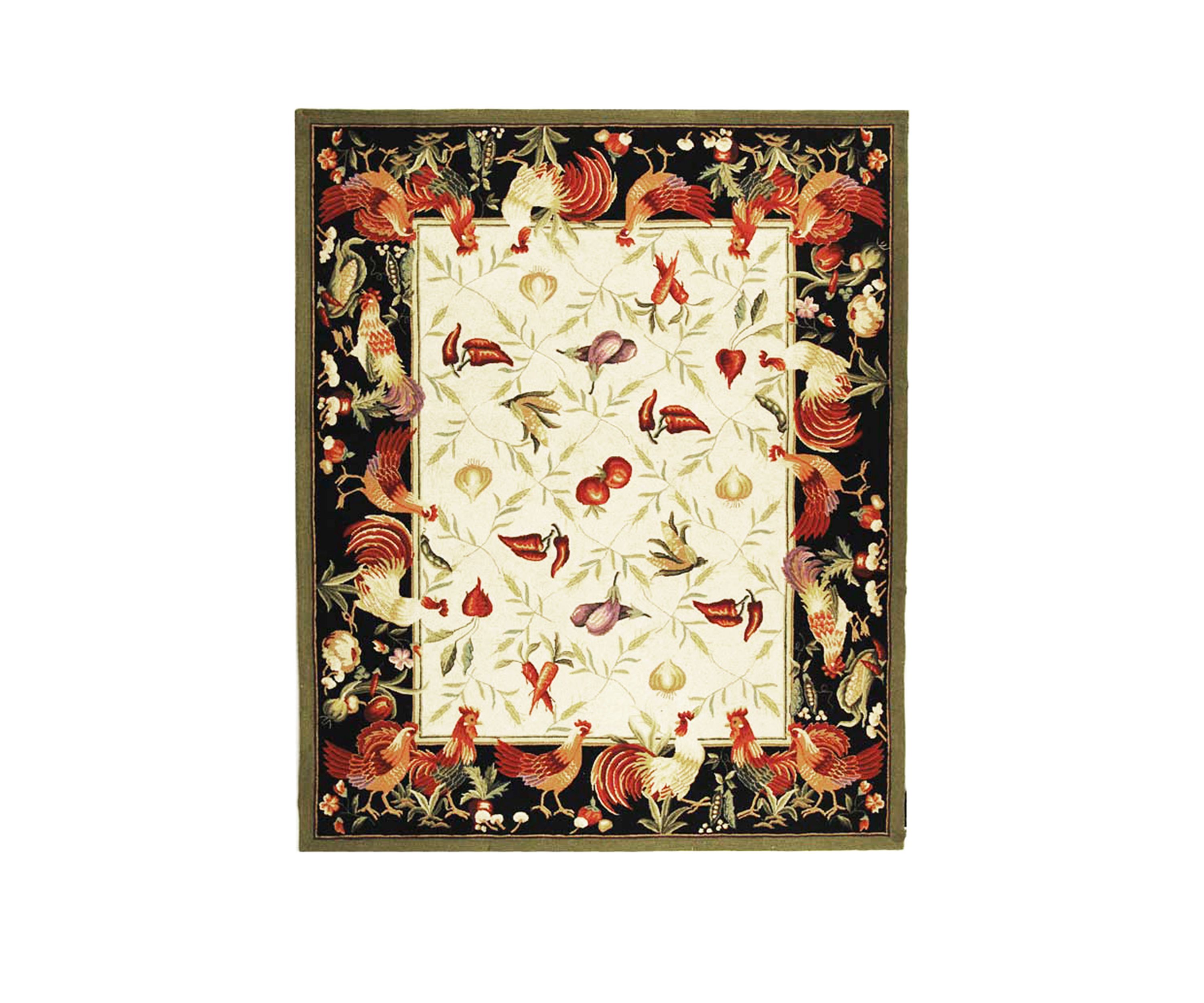 Chelsea Roosters with Vegetables  Area Rug Collection