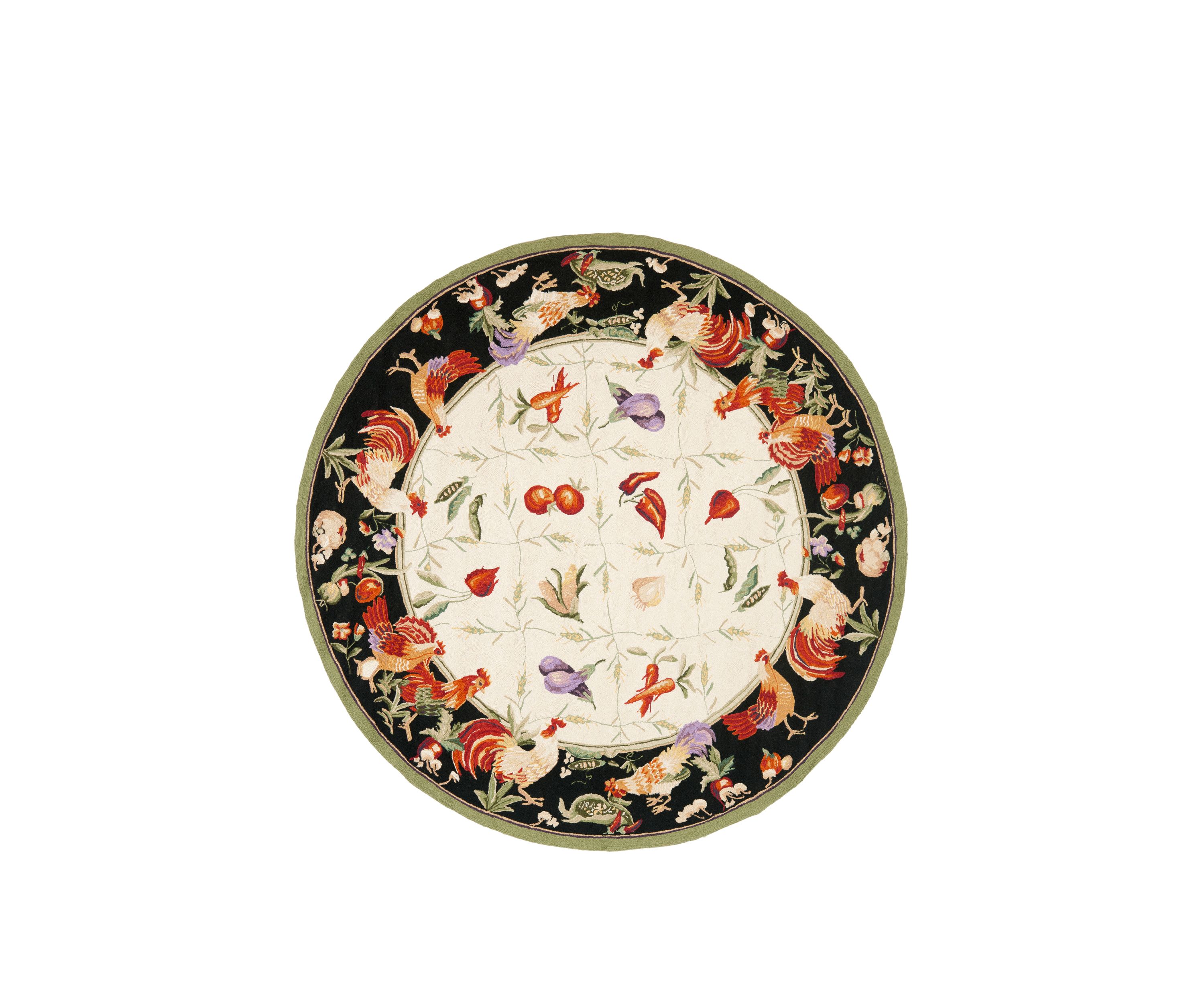 Chelsea Roosters with Vegetables  Area Rug Collection