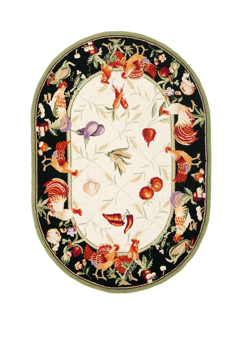 Chelsea Roosters with Vegetables  Area Rug Collection
