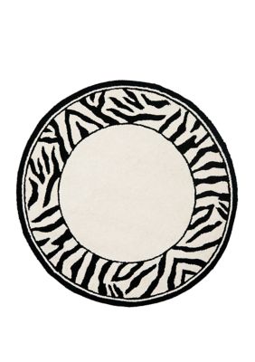 Safavieh 2 ft 6 in x 12 ft Chelsea White/Black Zebra Border Area Rug Collection, 3 x 4 Rectangle