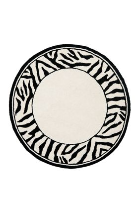 Safavieh 2 ft 6 in x 12 ft Chelsea White/Black Zebra Border Area Rug Collection -  71007941194053