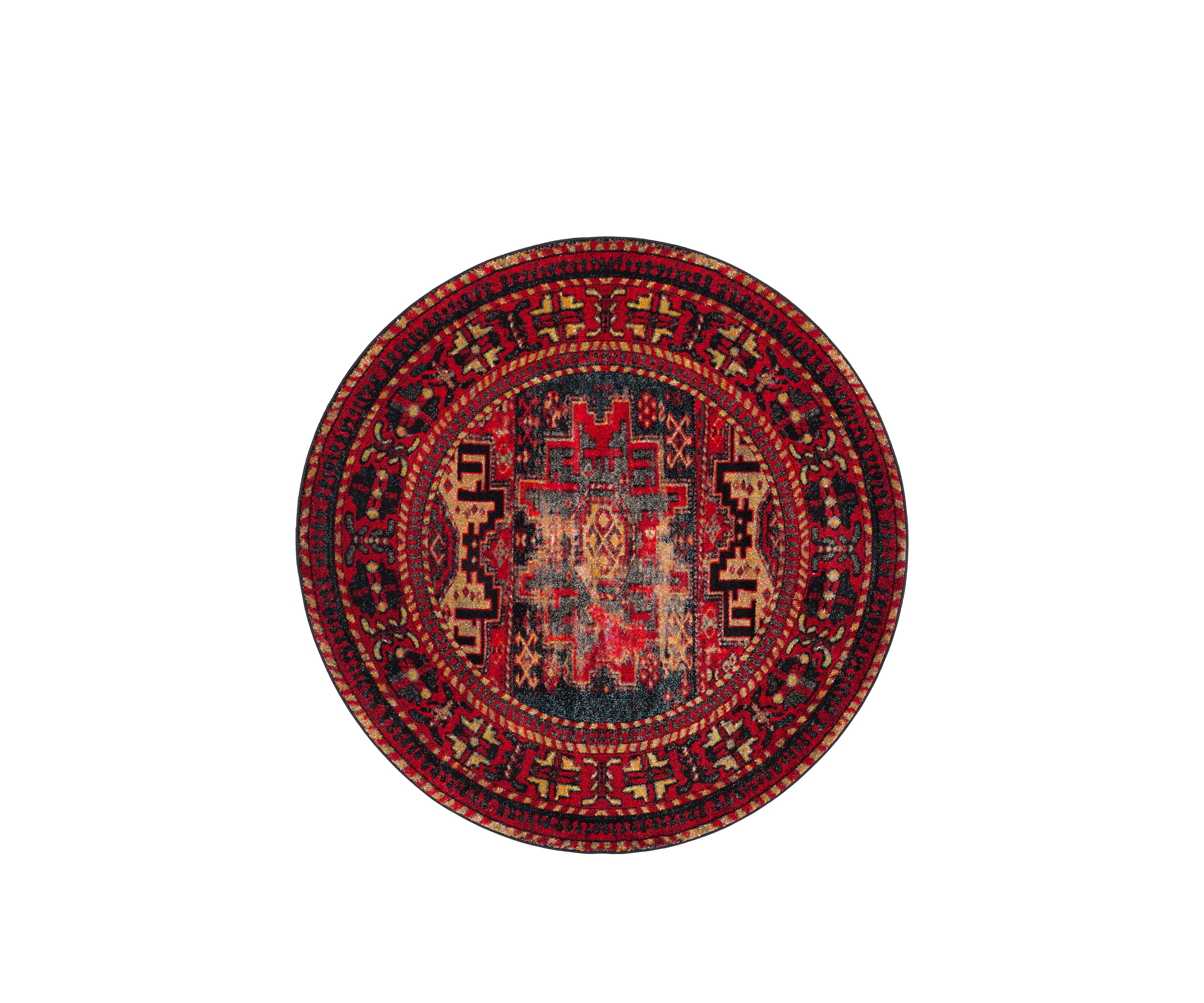 Vintage Hamadan Antiqued Oriental Red and Multi Area Rug Collection