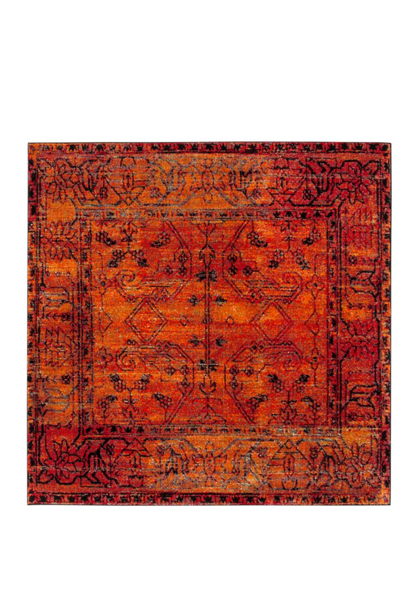 Vintage Hamadan Sarouk Orange Rectangular Area Rug Collection
