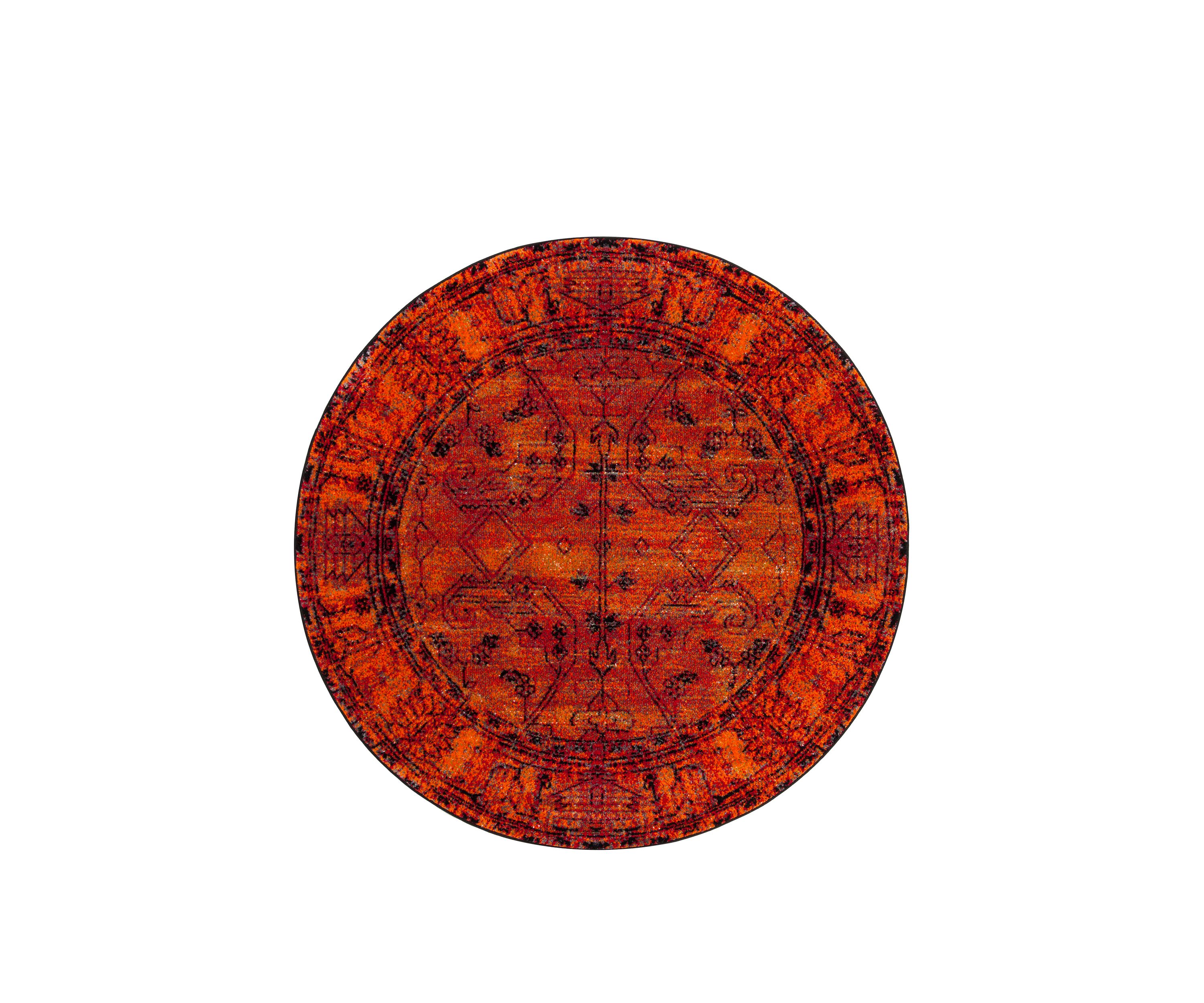 Vintage Hamadan Sarouk Orange Rectangular Area Rug Collection