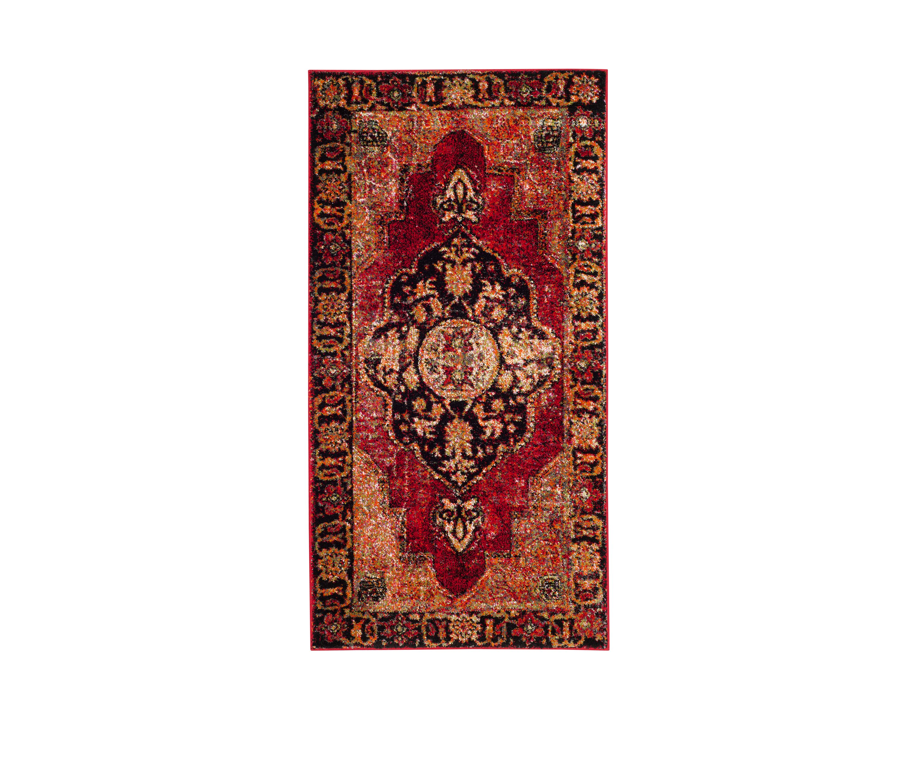 Vintage Hamadan Red Multi Area Rug