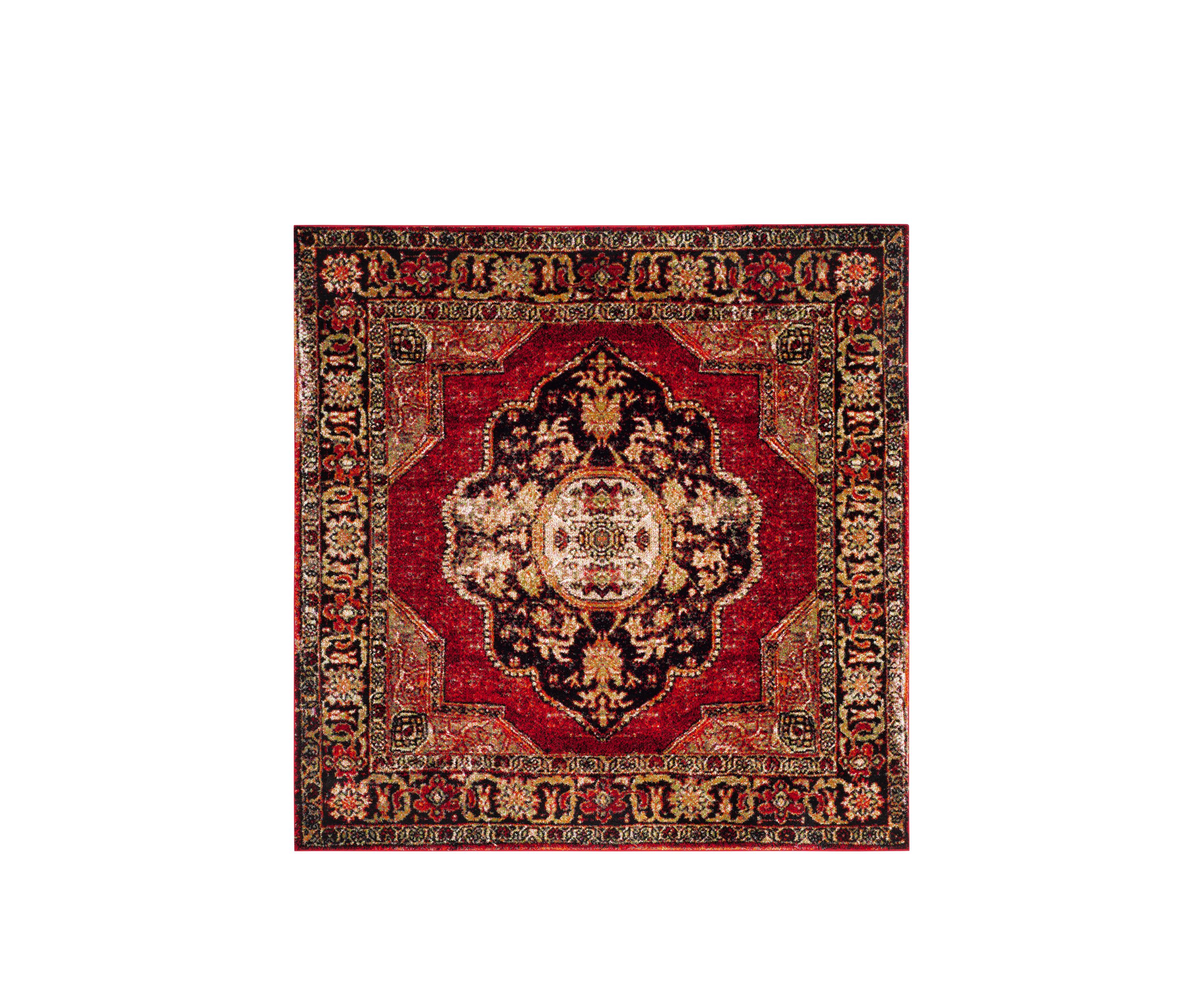 Vintage Hamadan Red Multi Area Rug