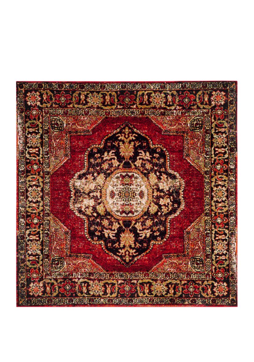 Vintage Hamadan Red Multi Area Rug