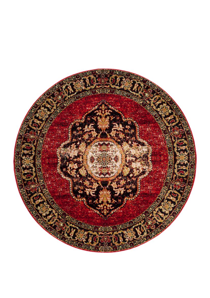 Vintage Hamadan Red Multi Area Rug