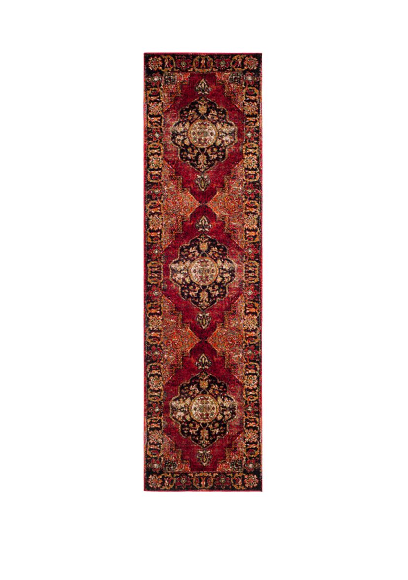 Vintage Hamadan Red Multi Area Rug
