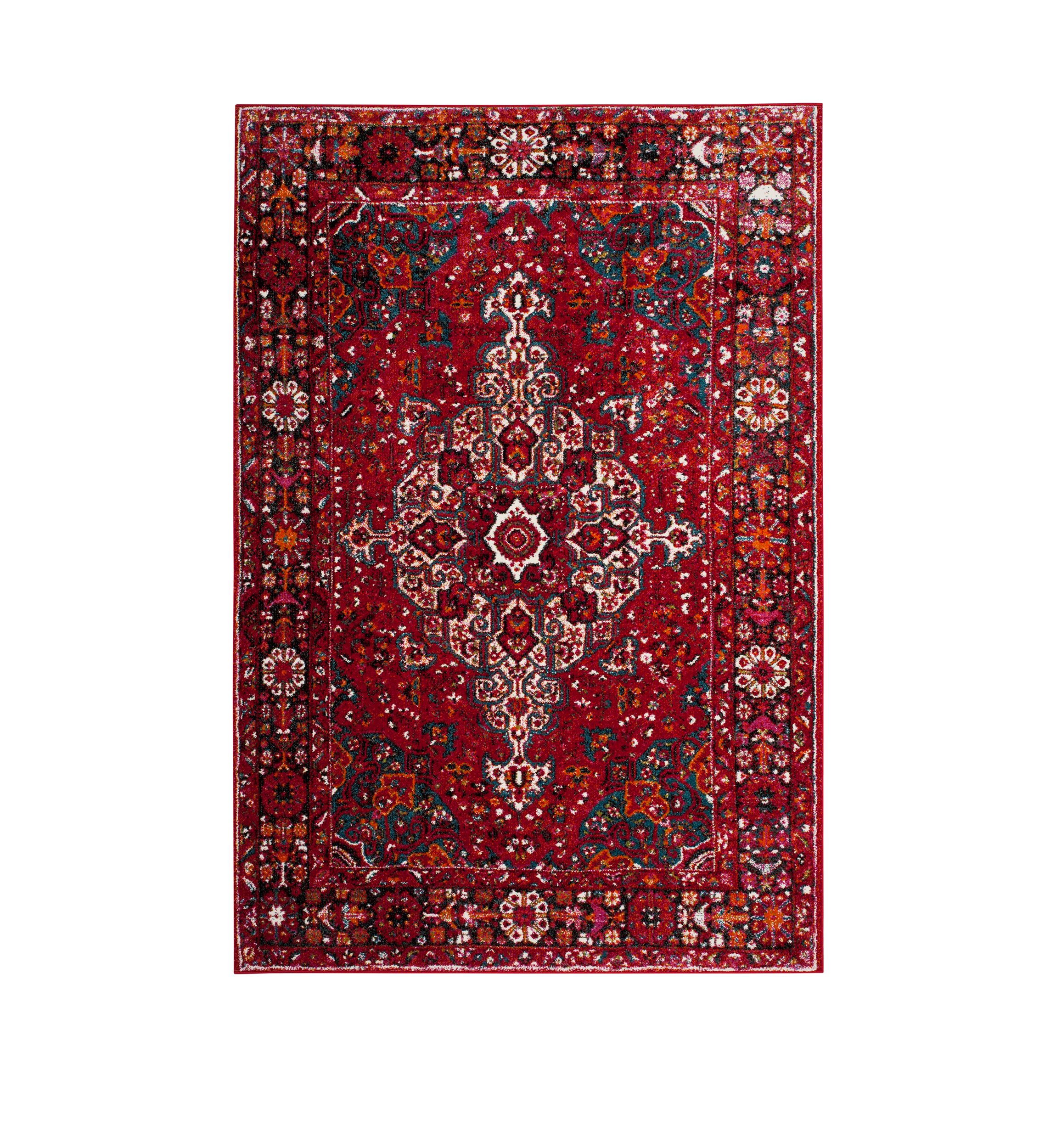 Vintage Hamadan Malayer Red Multi Rectangular Area Rug Collection