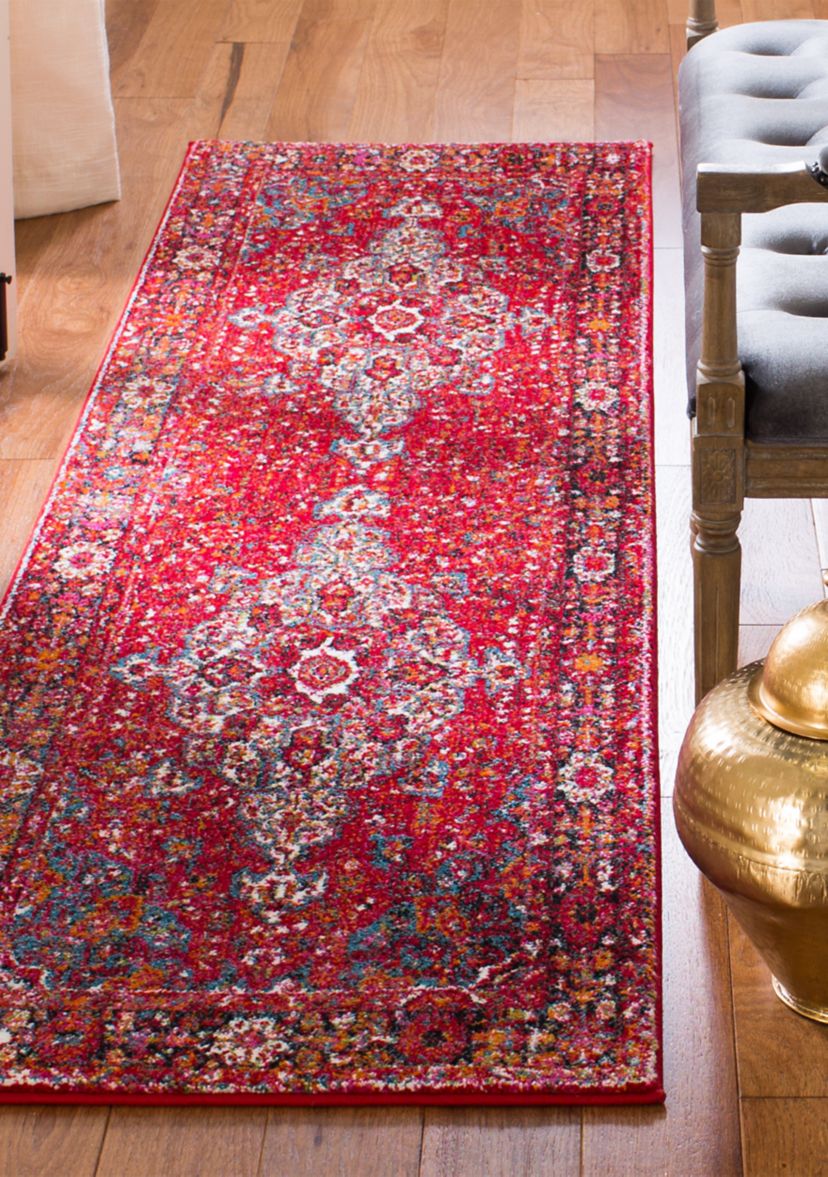 Vintage Hamadan Malayer Red Multi Rectangular Area Rug Collection