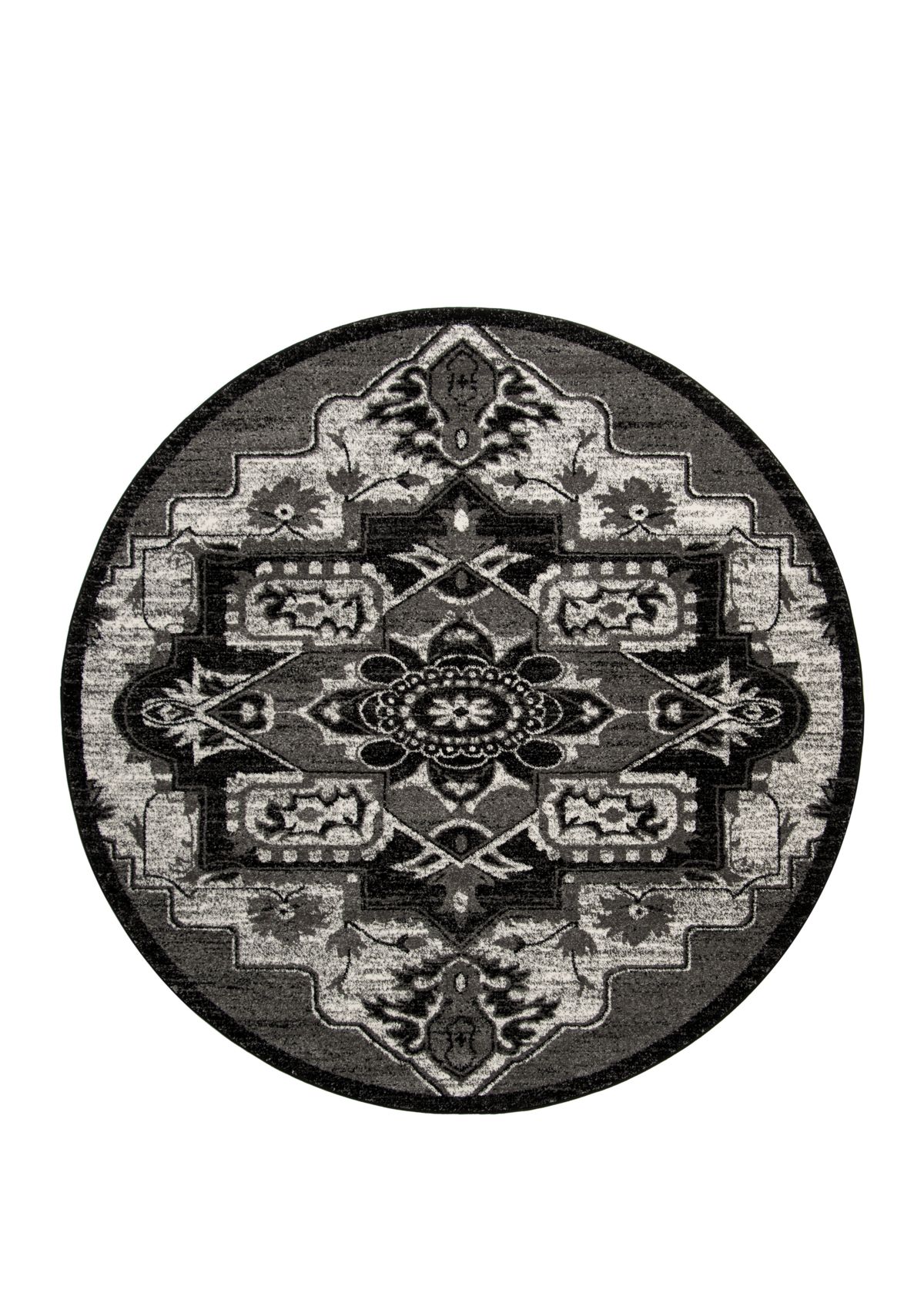 Vintage Hamadan Greyscale Medallion Area Rug Collection
