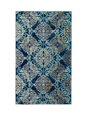 Safavieh Evoke Vintage Medallion Damask Area Rug Collection, Blue, 3 x 5 Rectangle