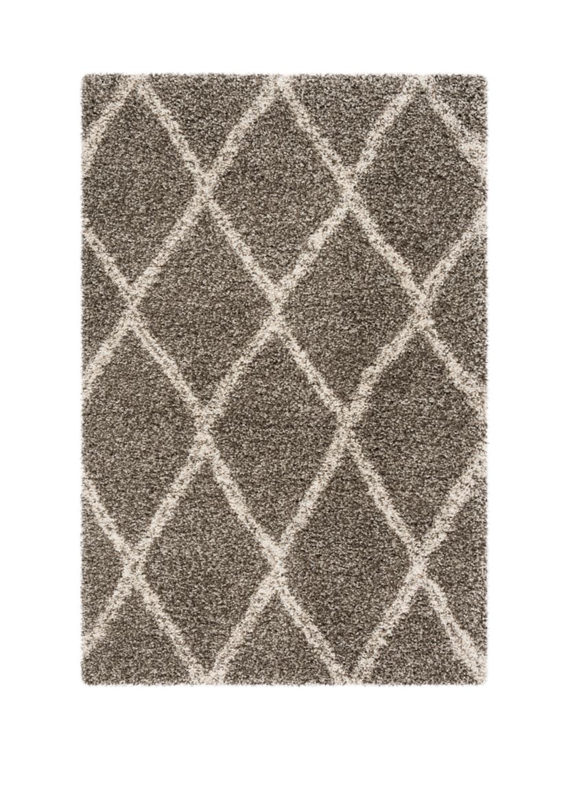 Hudson Shag Double Lined Large Diamond Lattice Area Rug Collection