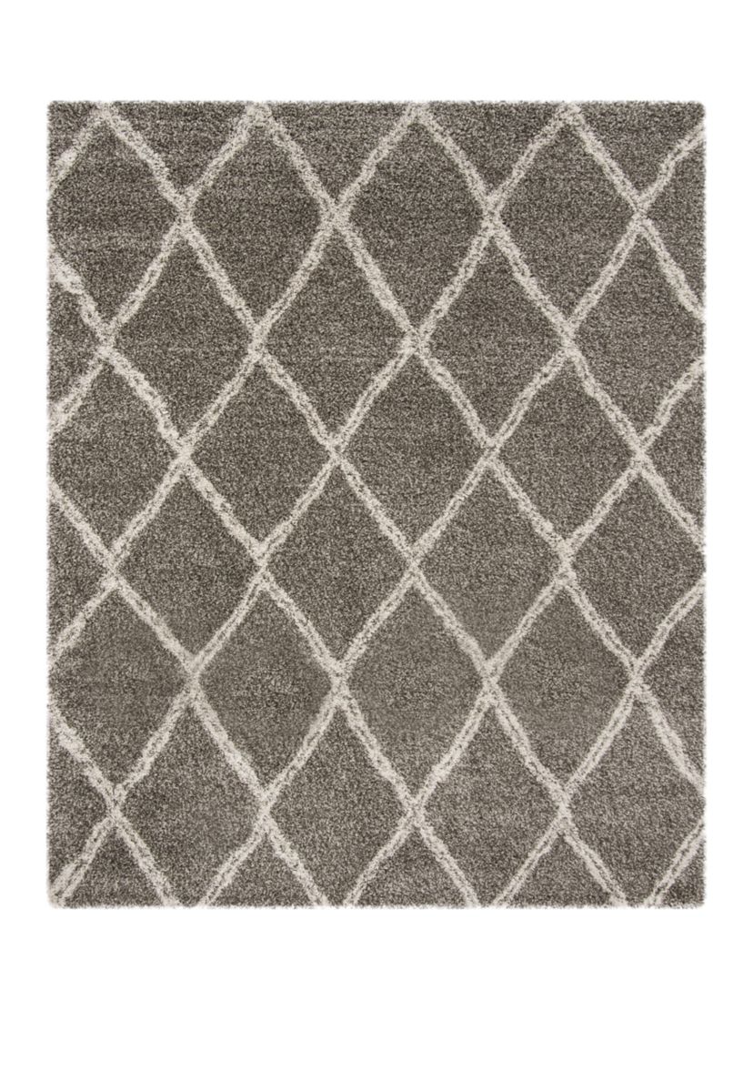 Hudson Shag Double Lined Large Diamond Lattice Area Rug Collection