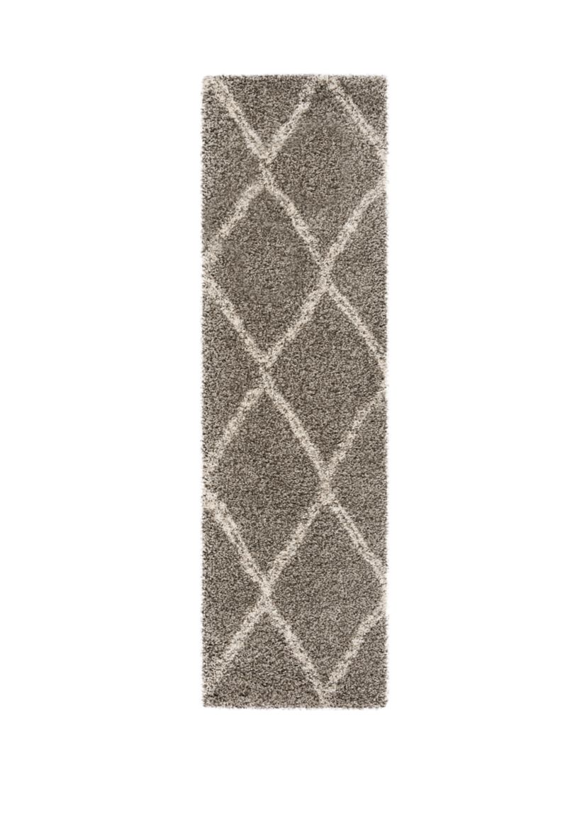 Hudson Shag Double Lined Large Diamond Lattice Area Rug Collection