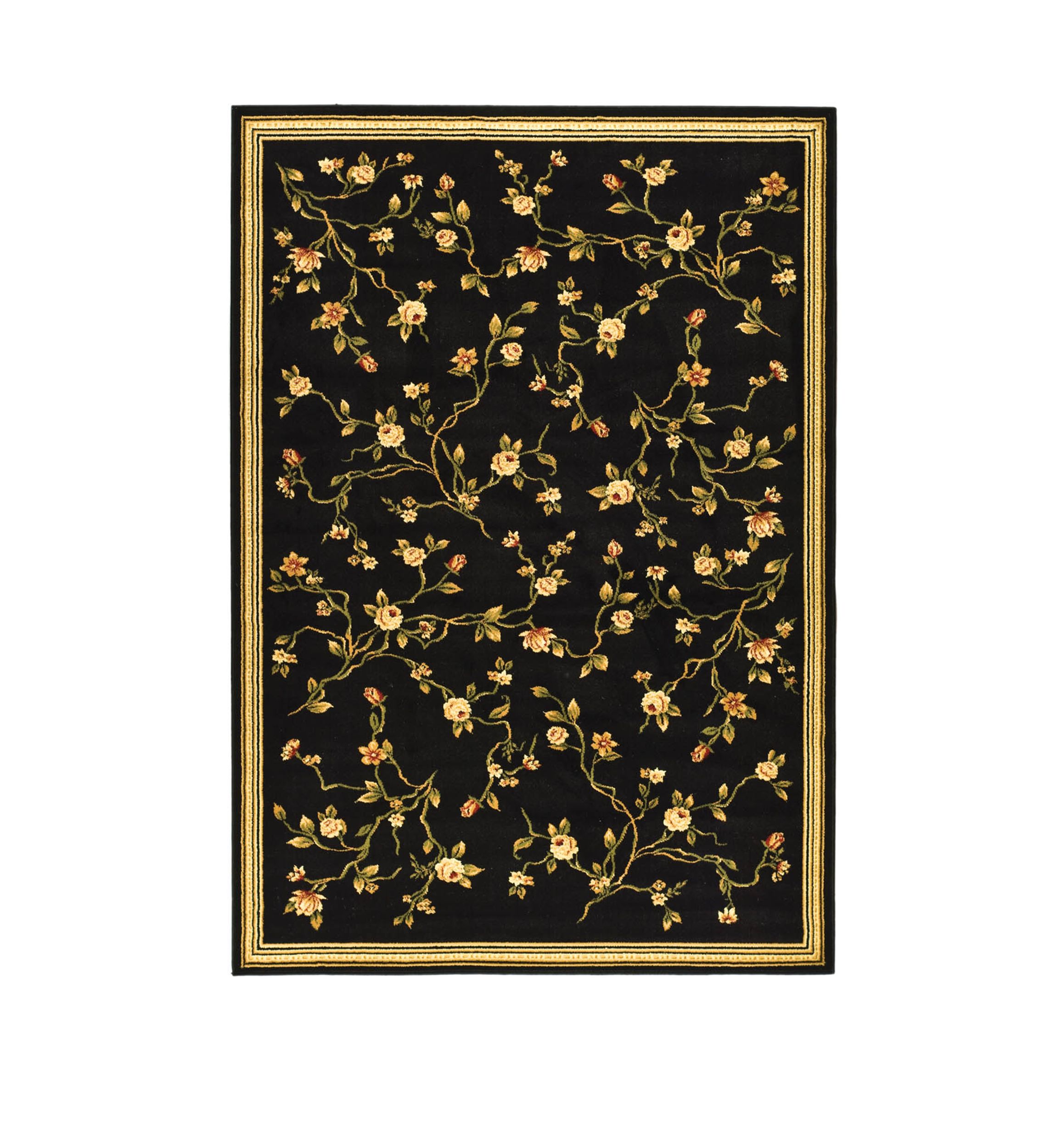 Lyndhurst  Floral Black Area Rug Collection