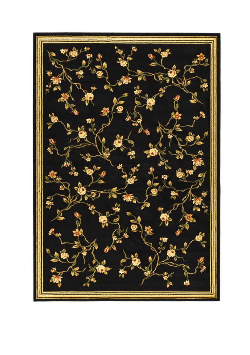 Lyndhurst  Floral Black Area Rug Collection