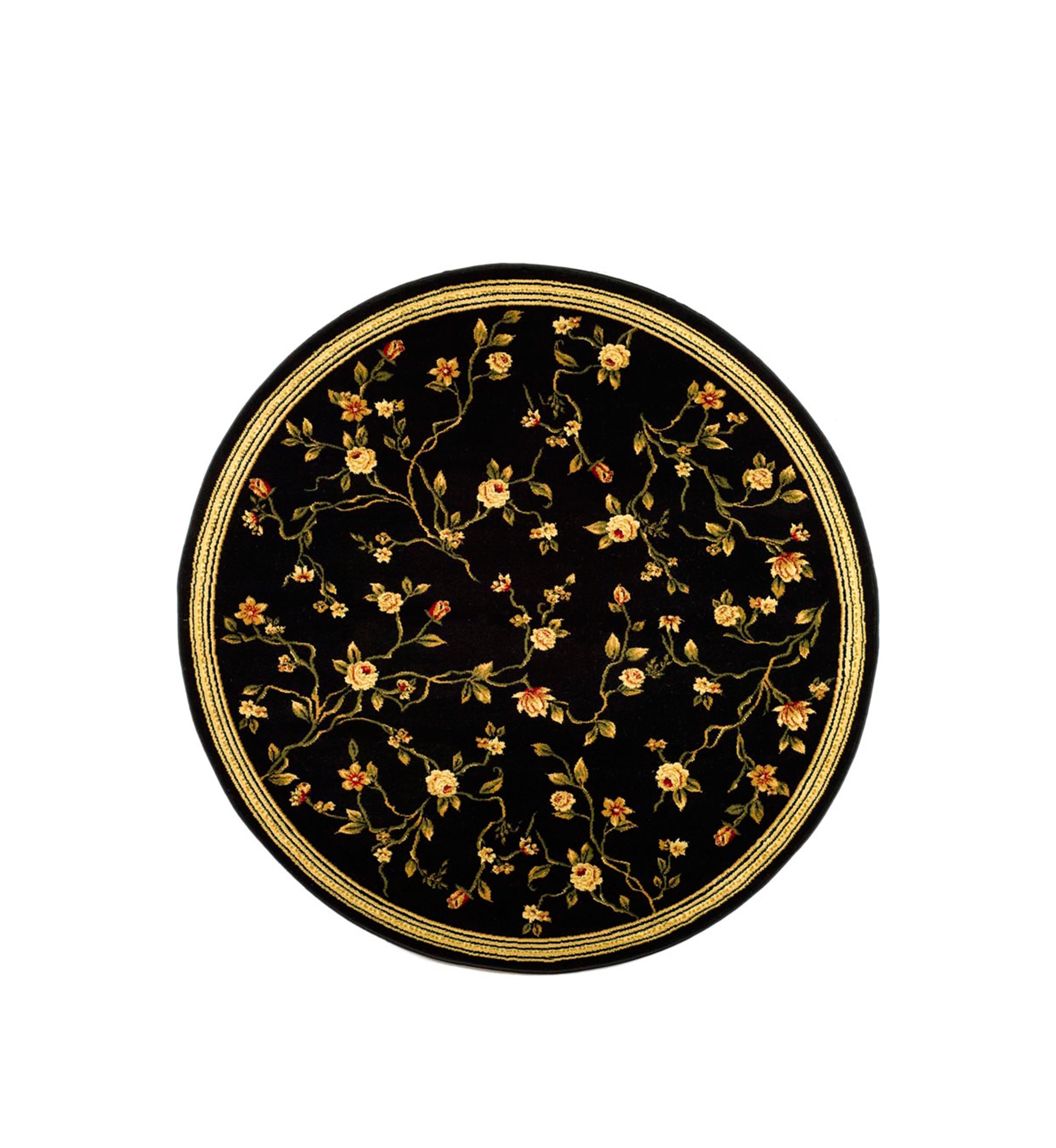 Lyndhurst  Floral Black Area Rug Collection