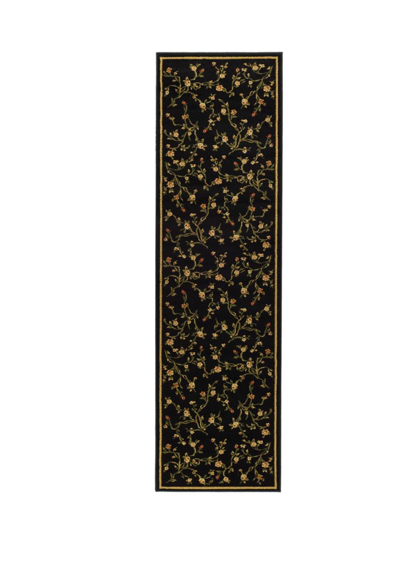Lyndhurst  Floral Black Area Rug Collection