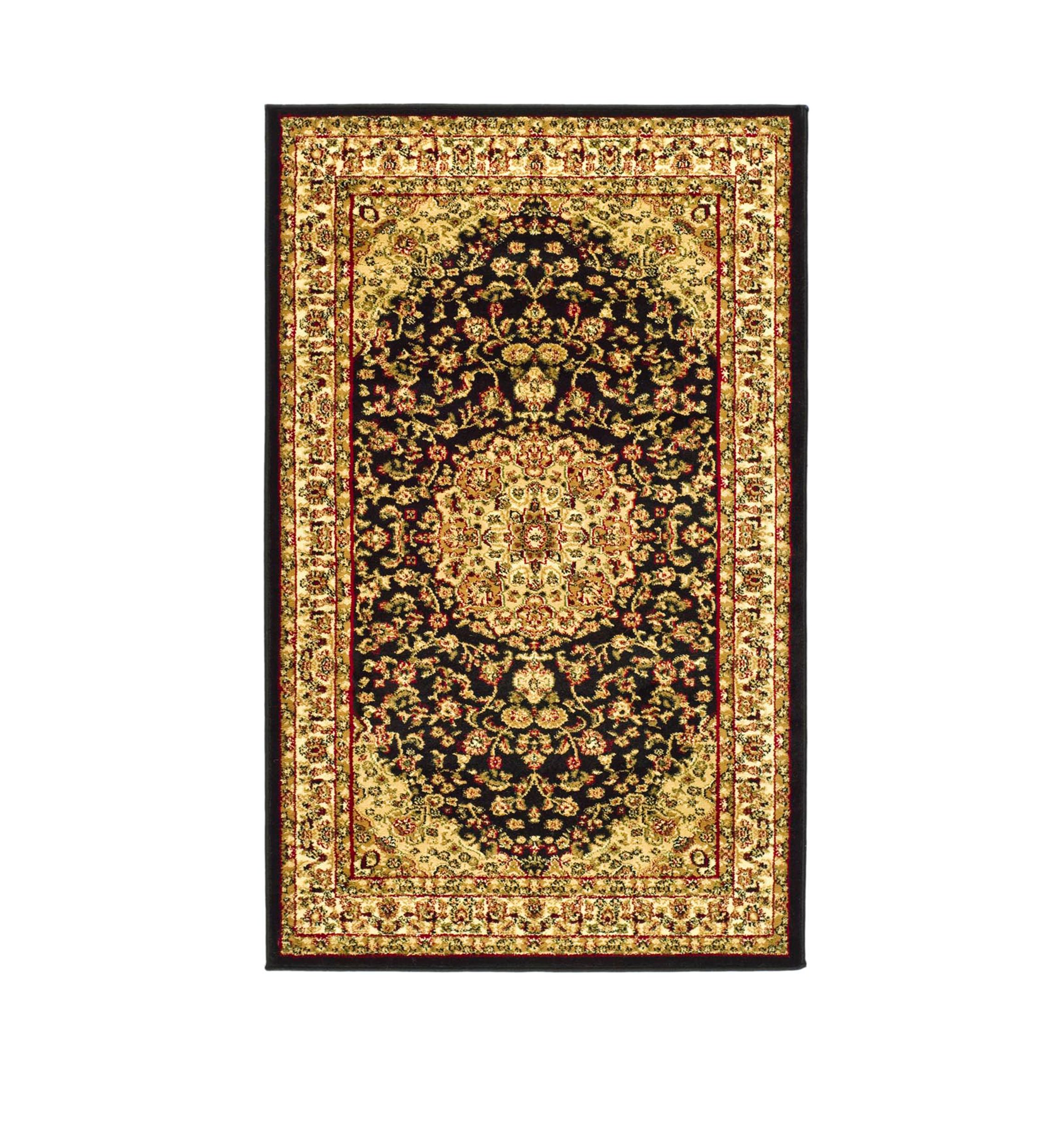 Lyndhurst Oriental Medallion Black/Ivory Area Rug Collection