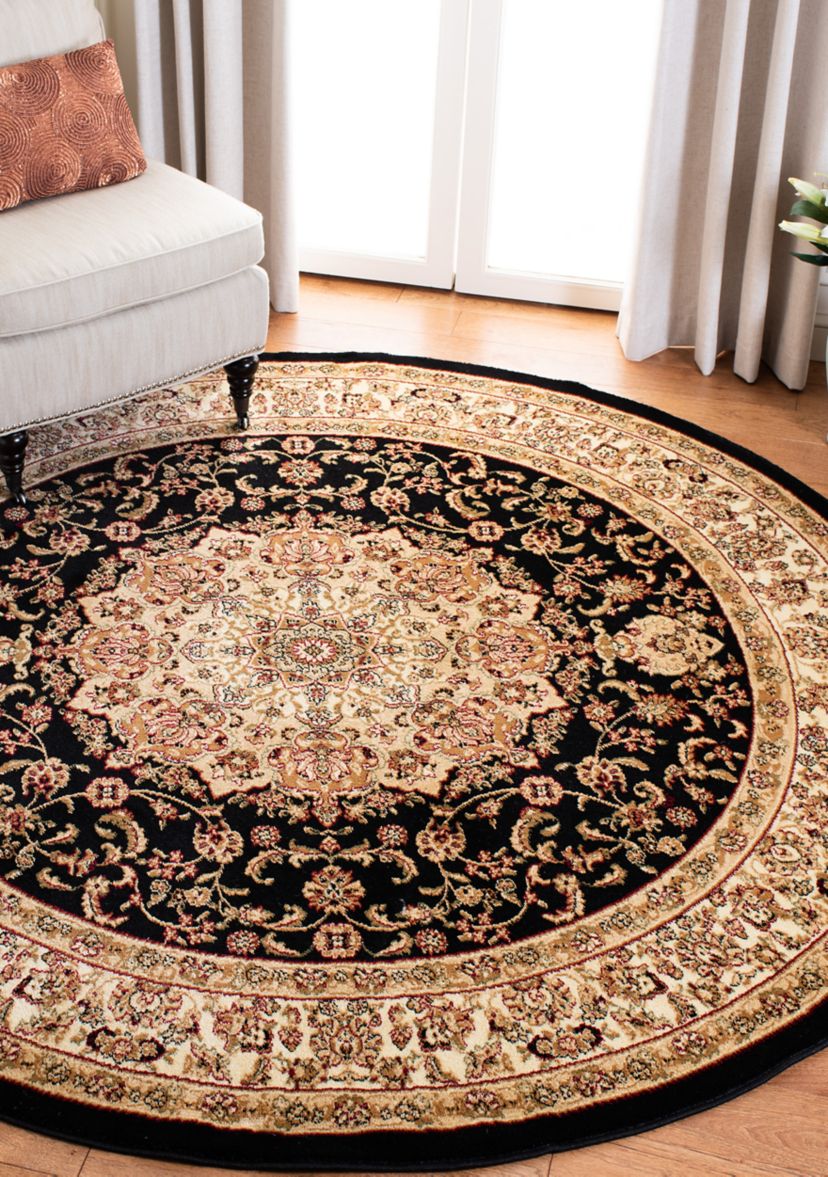 Lyndhurst Oriental Medallion Black/Ivory Area Rug Collection