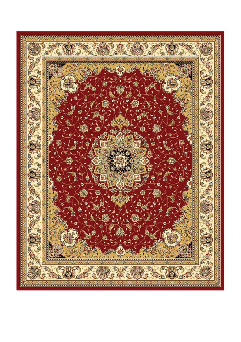Lyndhurst Black/Ivory Kazvin Area Rug Collection