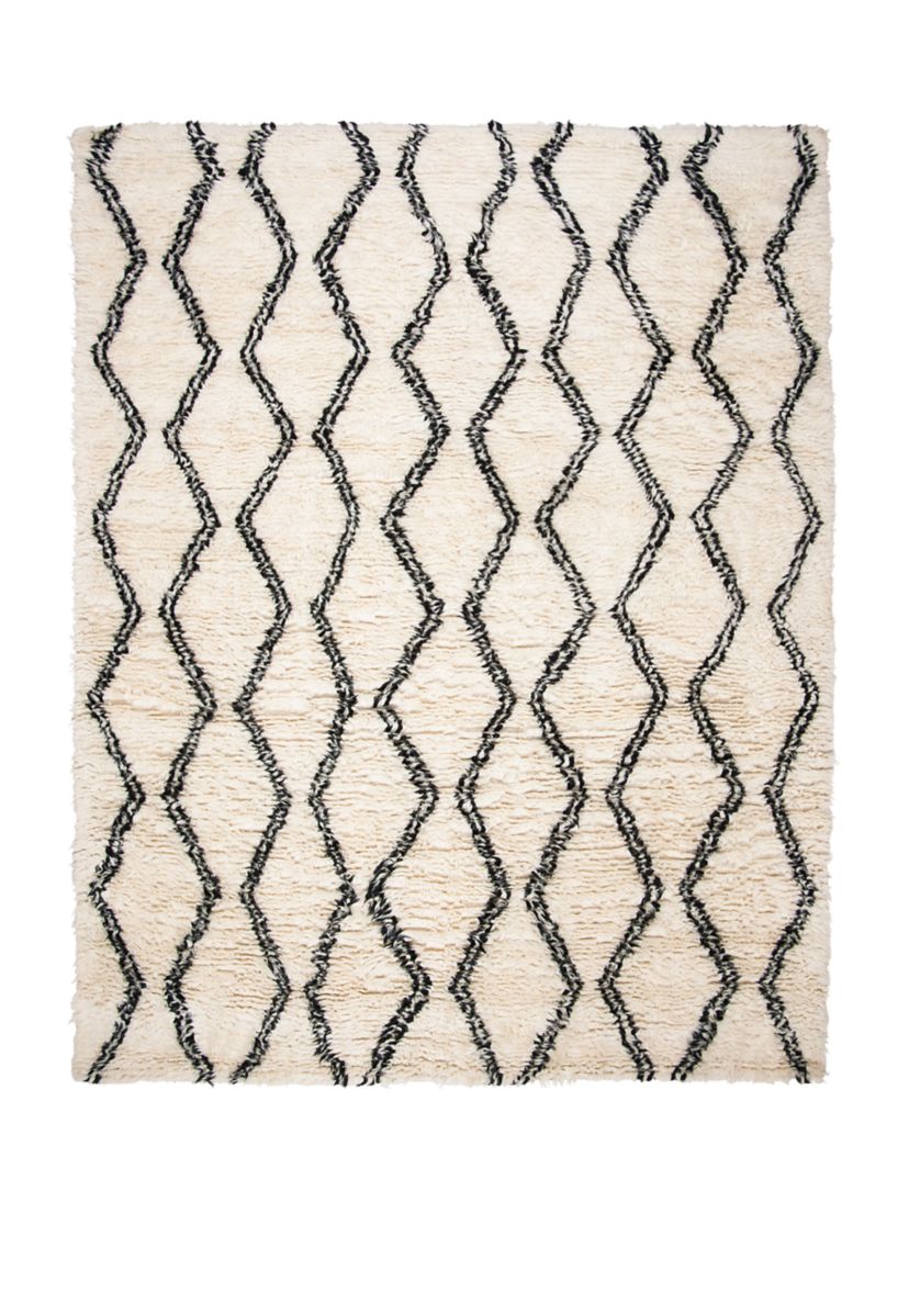Kenya Black/Ivory 6 ft x 9 ft Area Rug