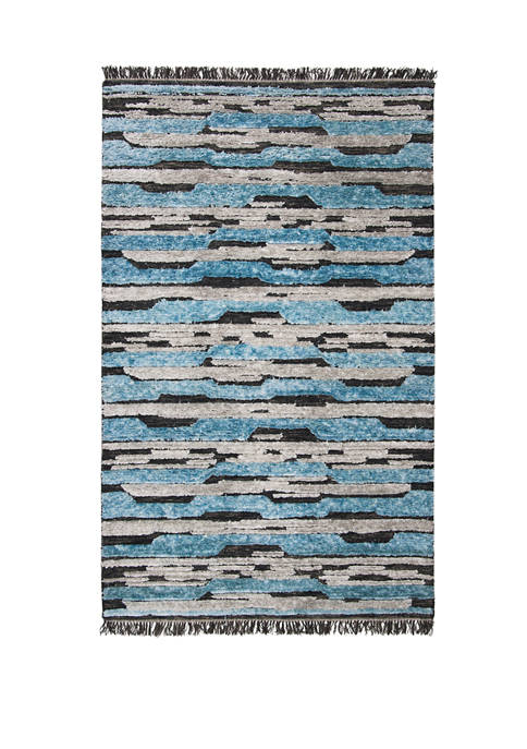 Kenya  Charcoal and Blue Hand Tufted Area Rug Collection