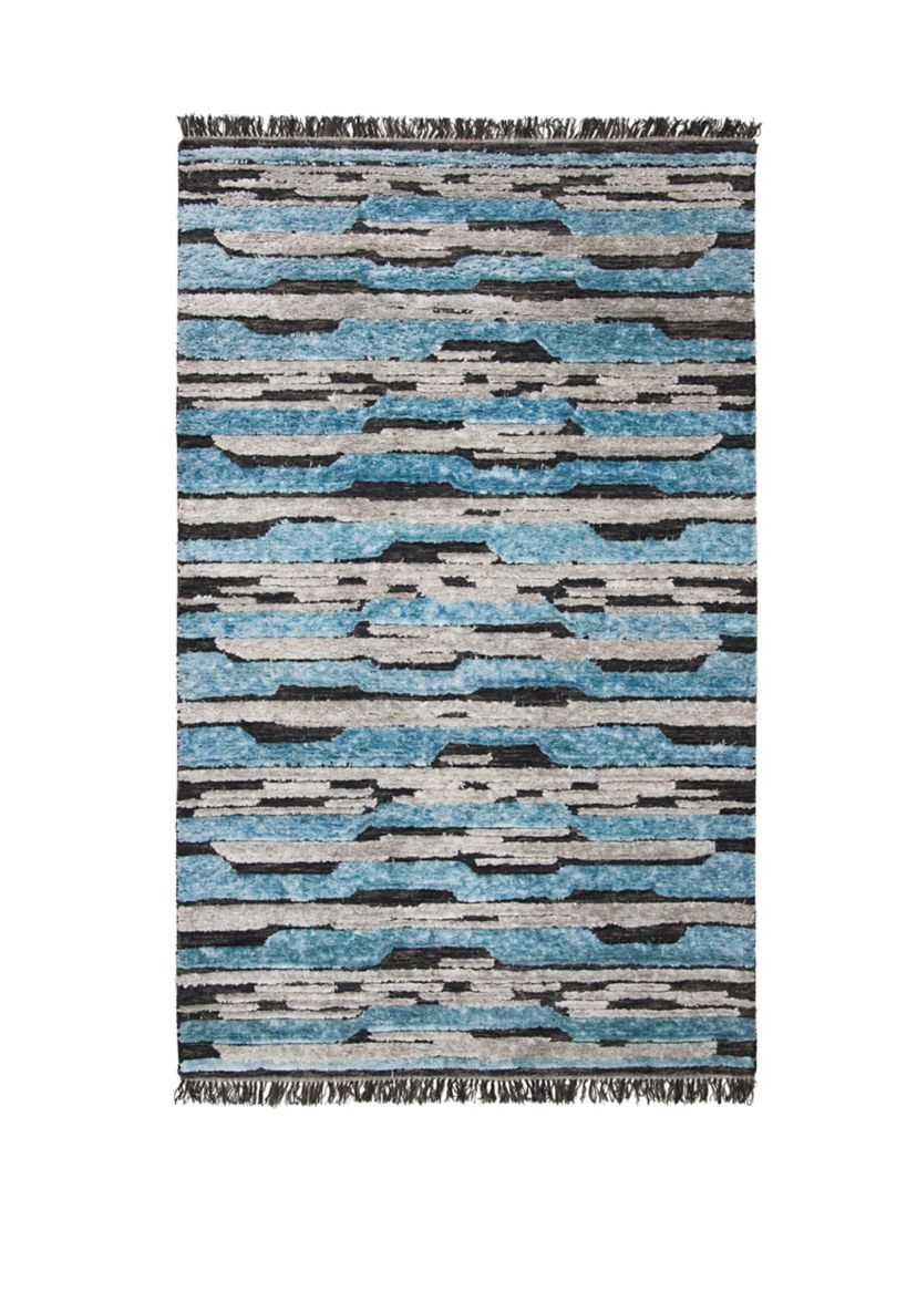 Kenya  Charcoal and Blue Hand Tufted Area Rug Collection
