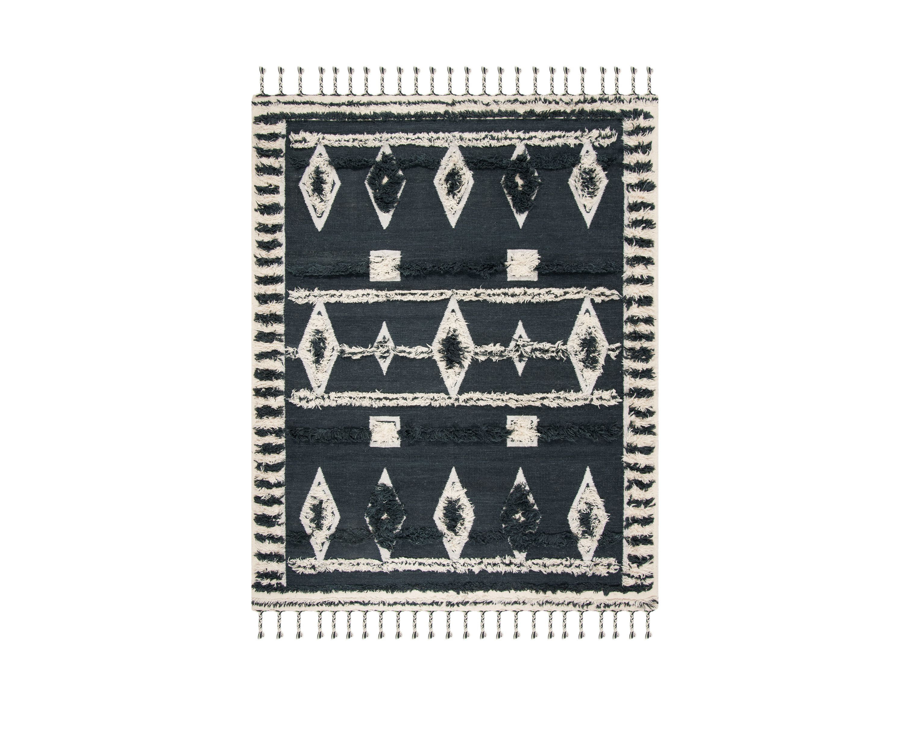 Kenya Charcoal/Ivory 6 ft x 9 ft Area Rug