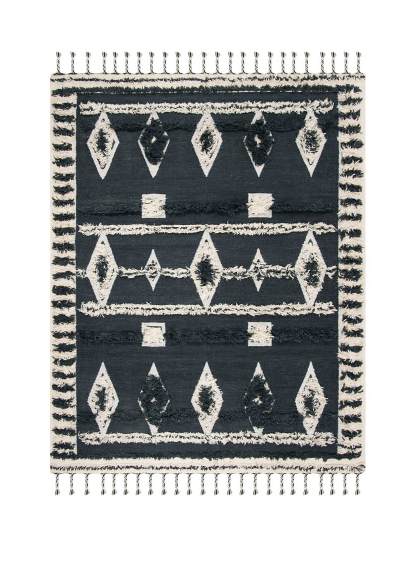 Kenya Charcoal/Ivory 6 ft x 9 ft Area Rug