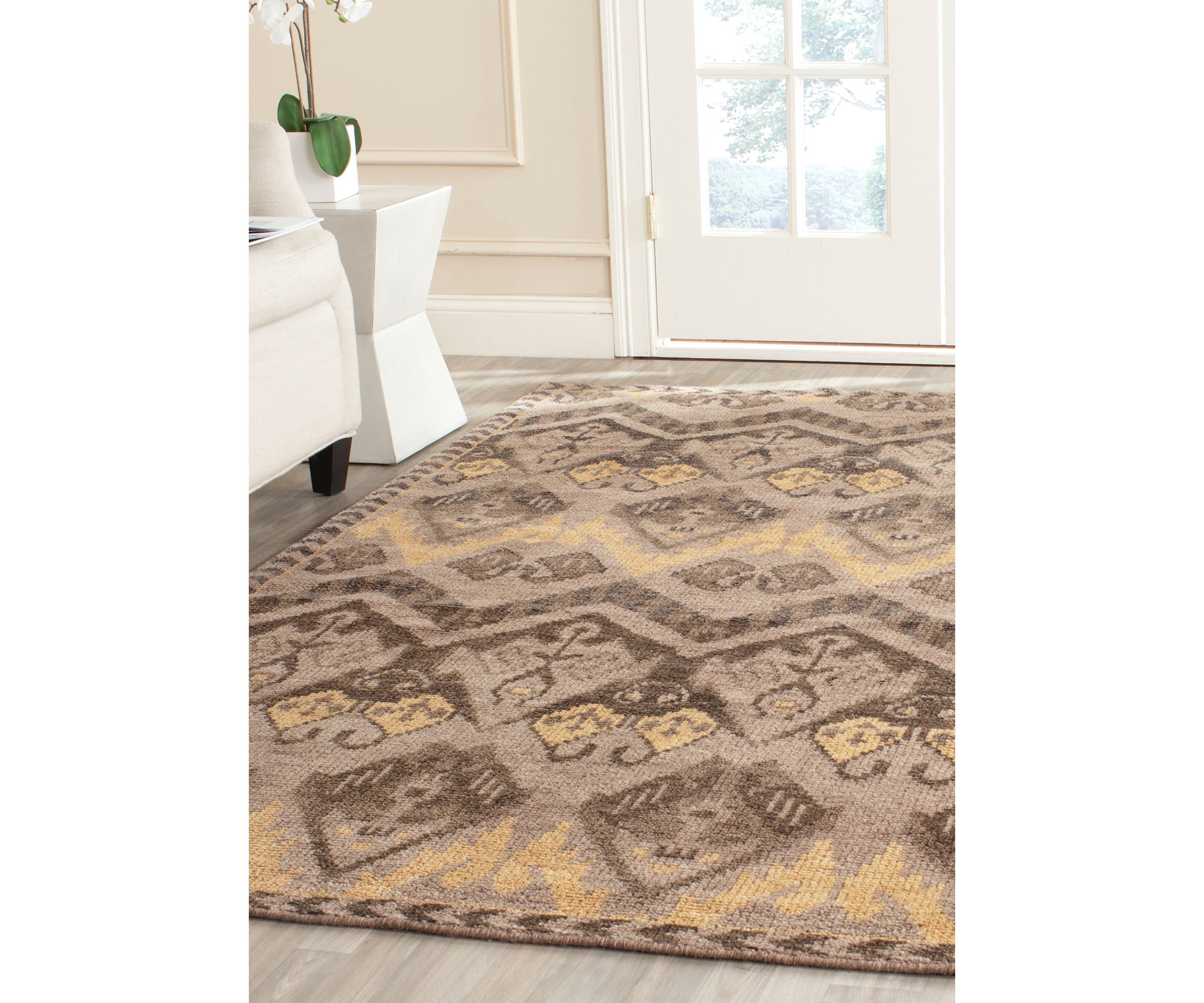 Kenya Handmade Gold and Beige Premium Wool Area Rug Collection