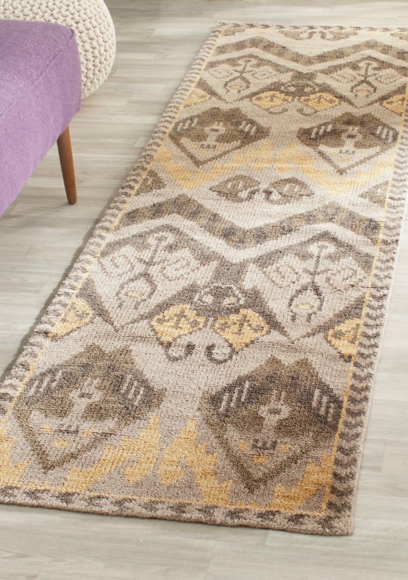 Kenya Handmade Gold and Beige Premium Wool Area Rug Collection