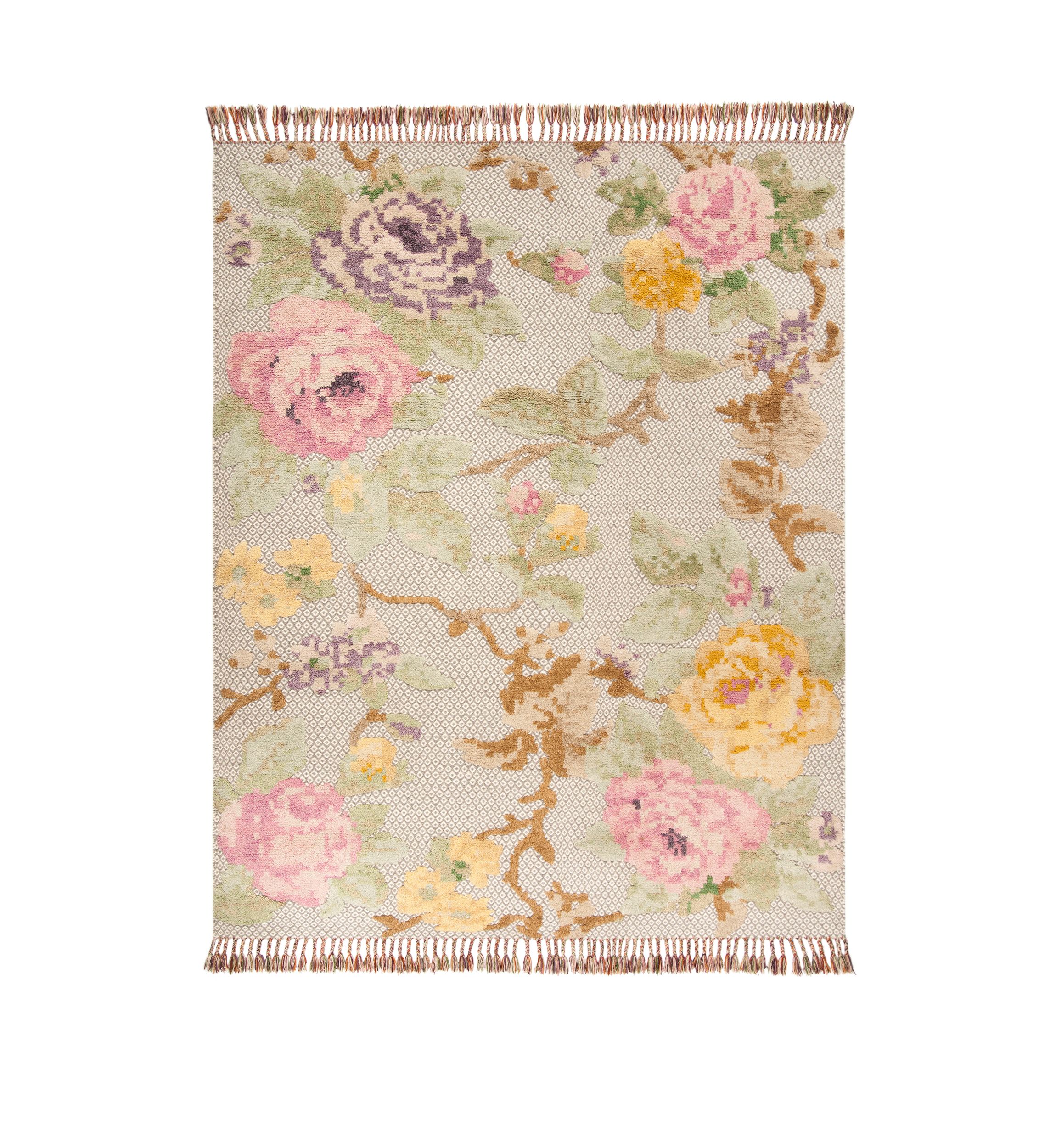 Kenya Pink/Gray Premium Wool Area Rug Collection
