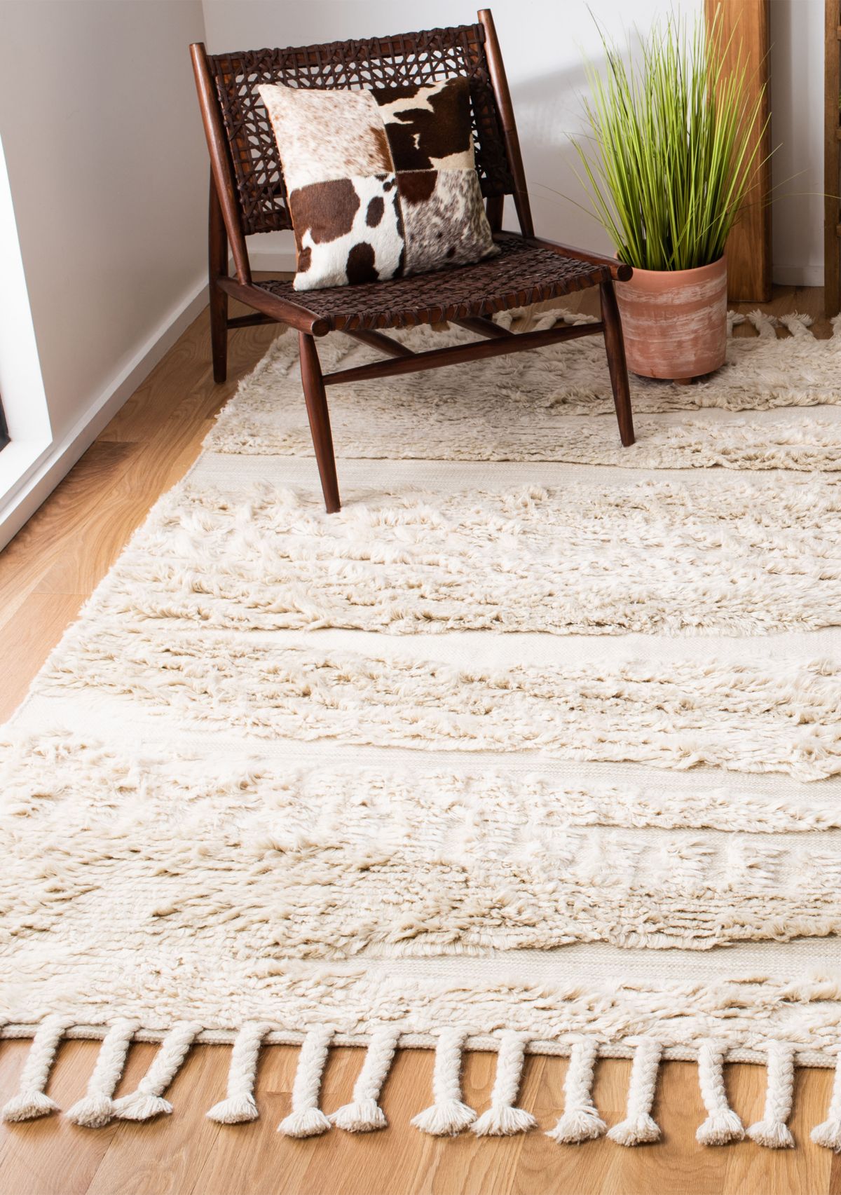 Kenya Ivory/Beige Boho Area Rug Collection