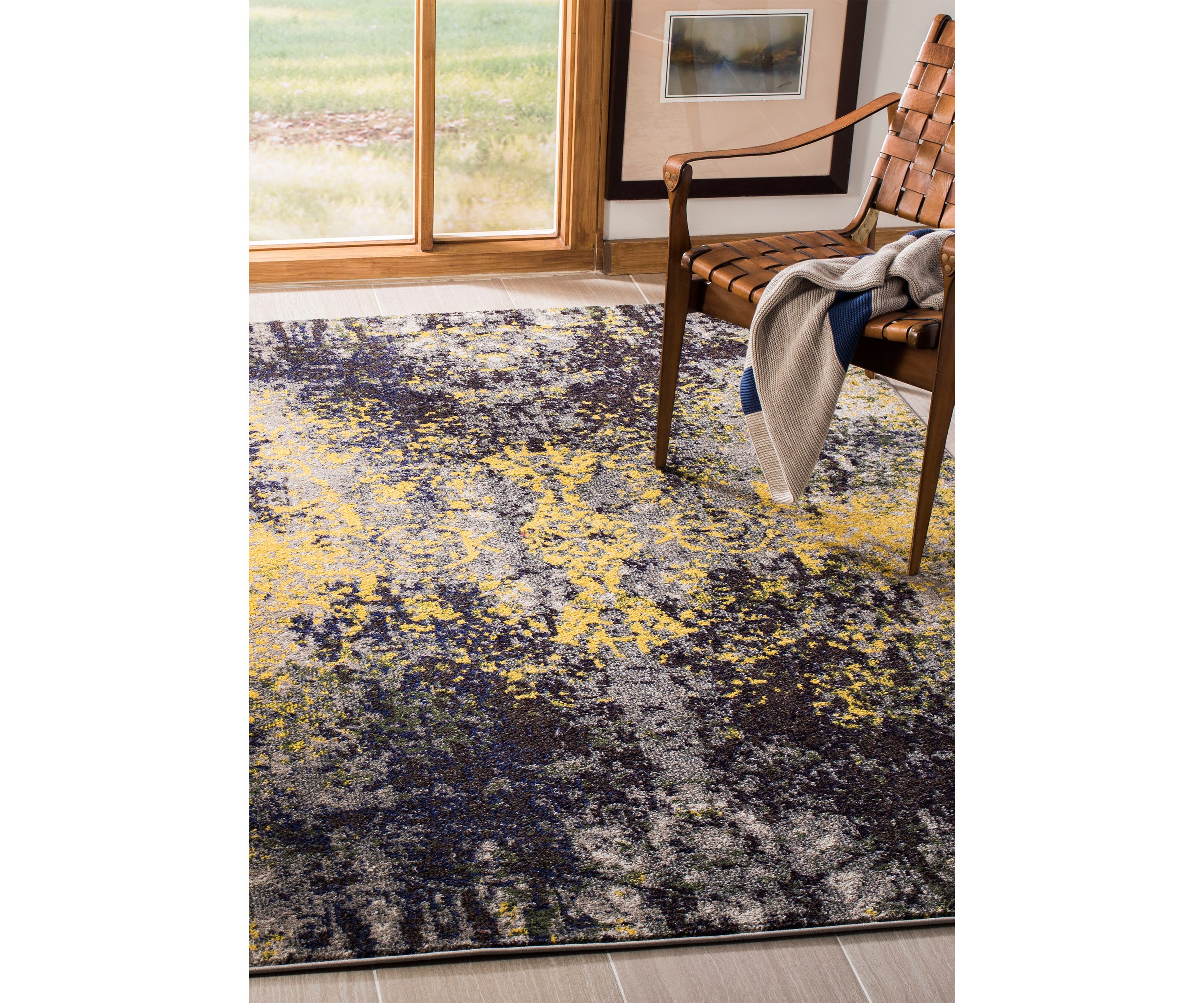 Monaco Mondern Abstract Multicolored Distressed Area Rug Collection