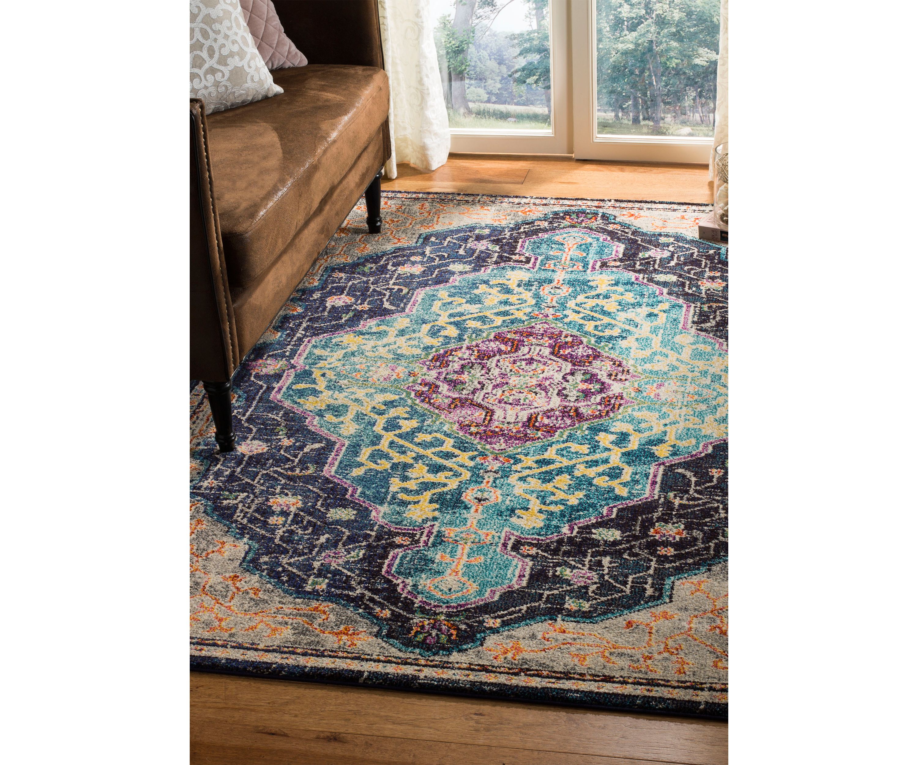 Monaco Floral Branch Loomed Boho Area Rug Collection