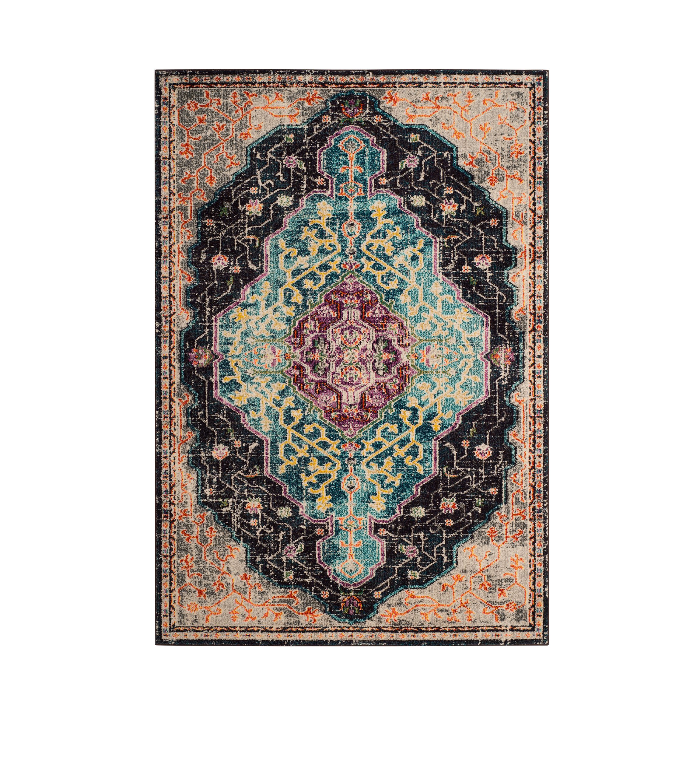 Monaco Floral Branch Loomed Boho Area Rug Collection