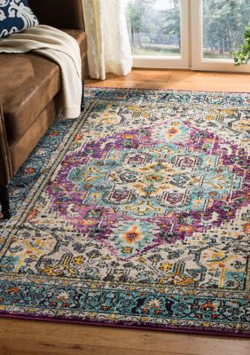 Safavieh Monaco Agurne Boho Area Rug Collection, Blue, 7 x 7 Round