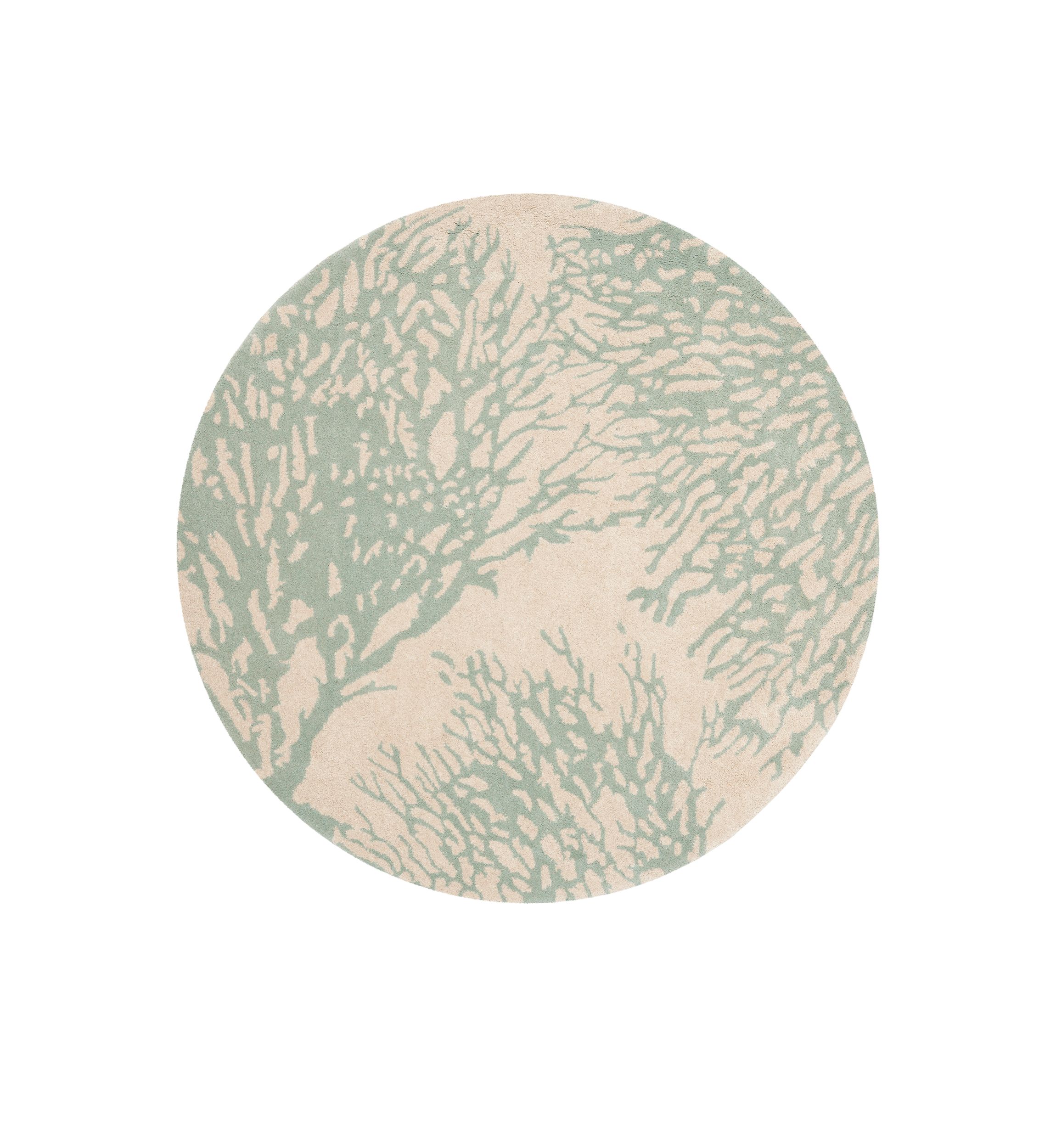 Bella Beige/Blue 5-ft. x 5-ft. Area Rug
