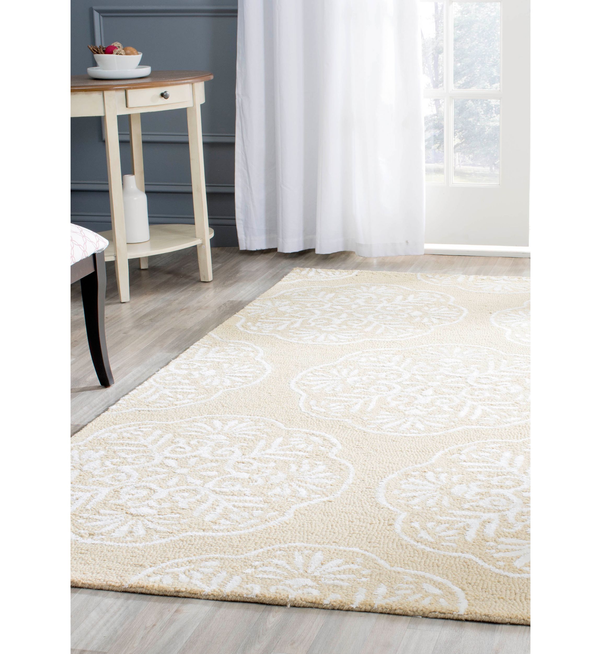 Bella Beige/White Area Rug 3-ft. x 5-ft.