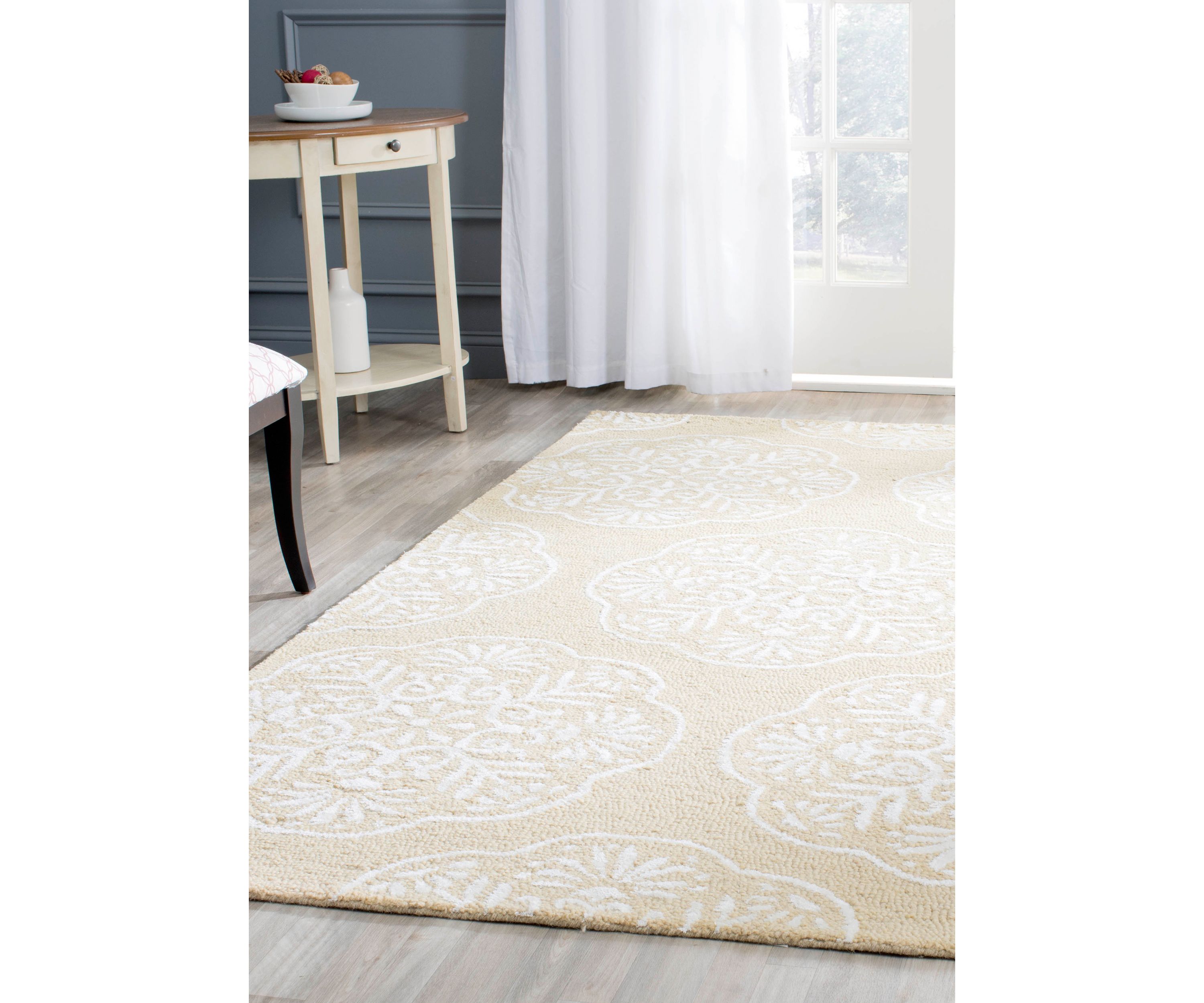 Bella Beige/White Area Rug 3-ft. x 5-ft.