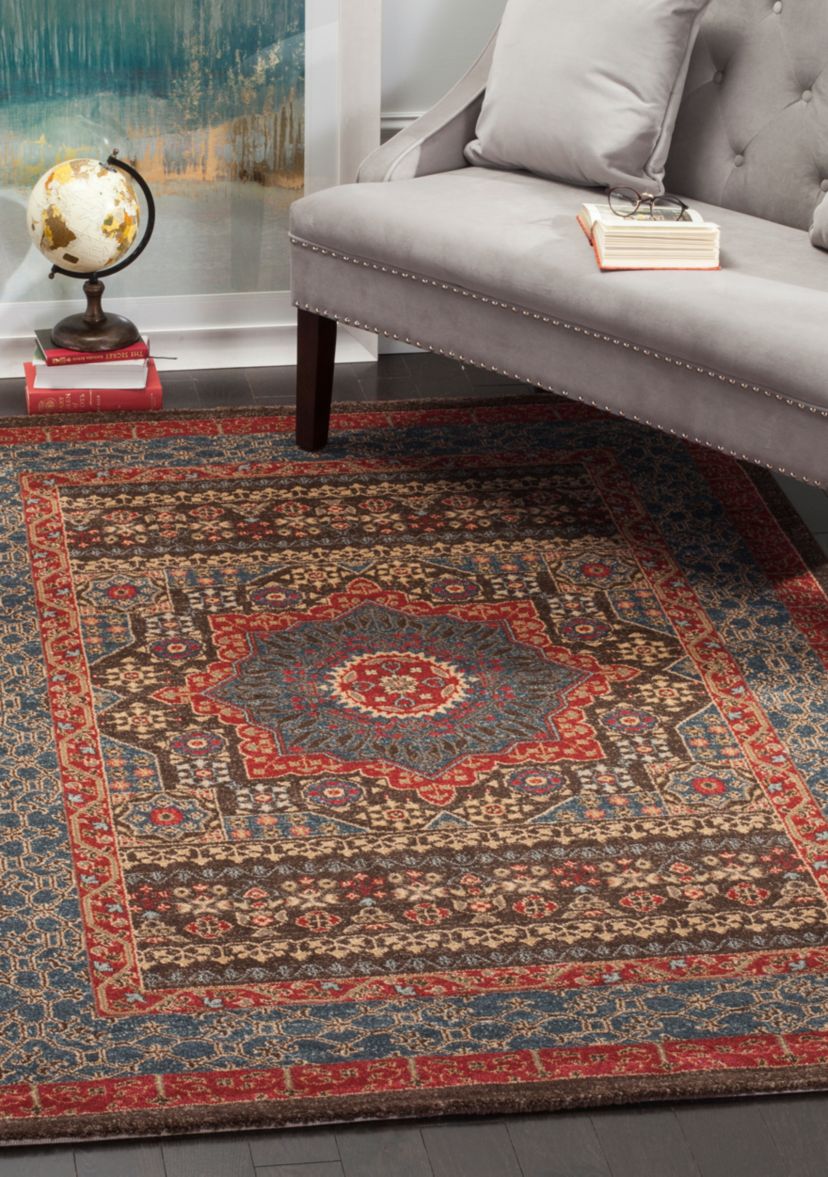Mahal Navy/Red Area Rug