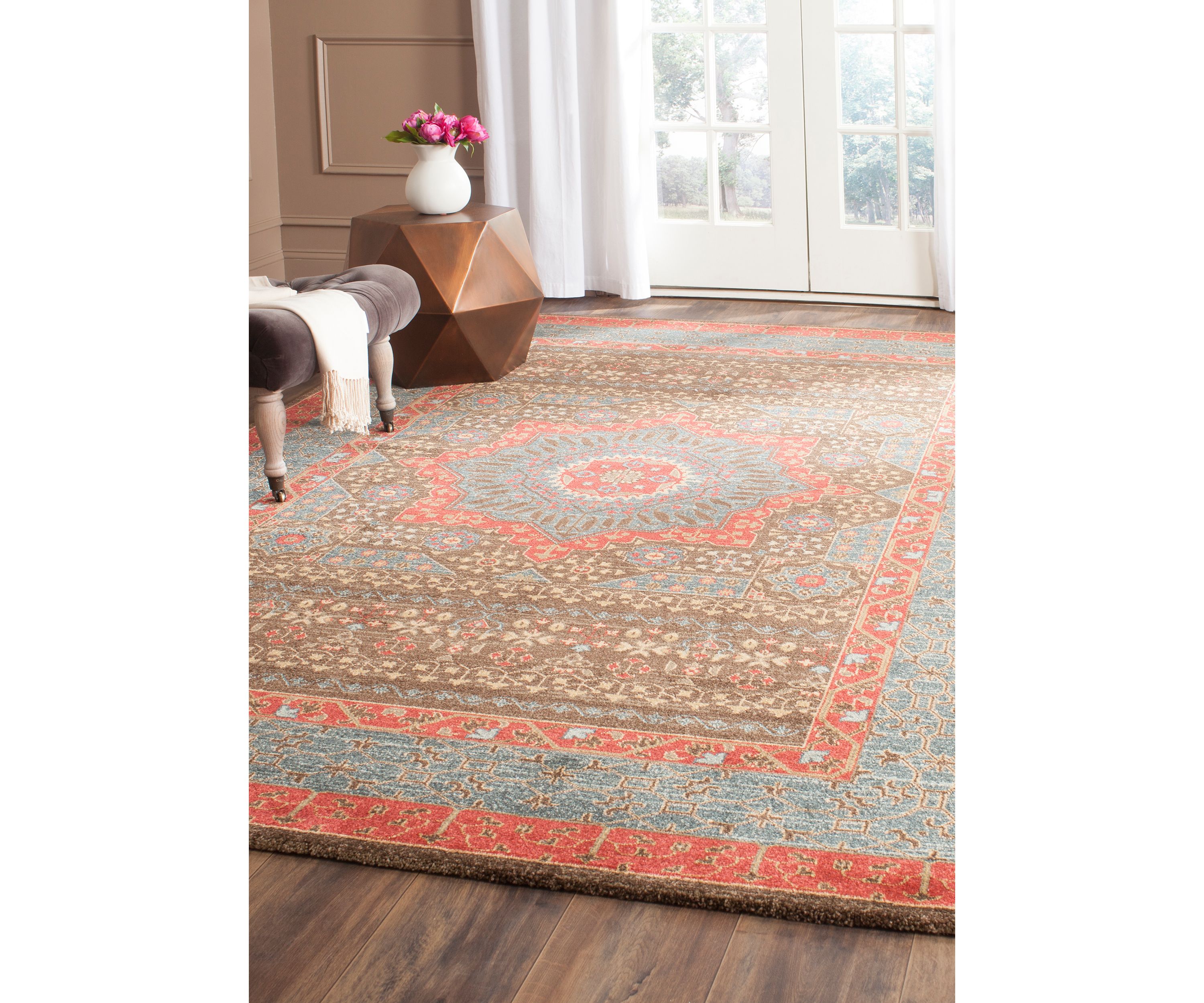 Mahal Navy/Red Area Rug