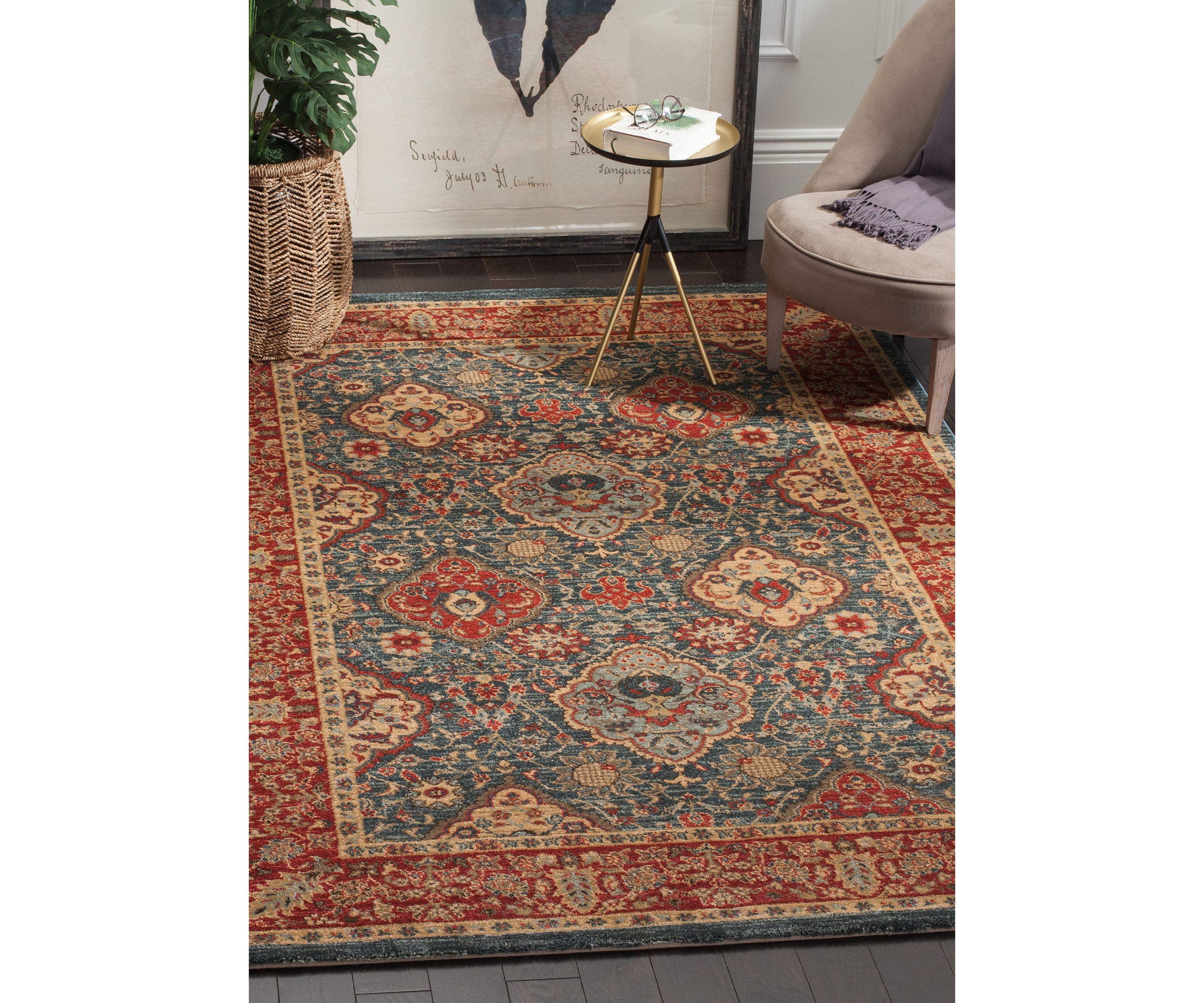 Mahal Natural/Navy Area Rug 4-ft. x 5-ft. 7-in.
