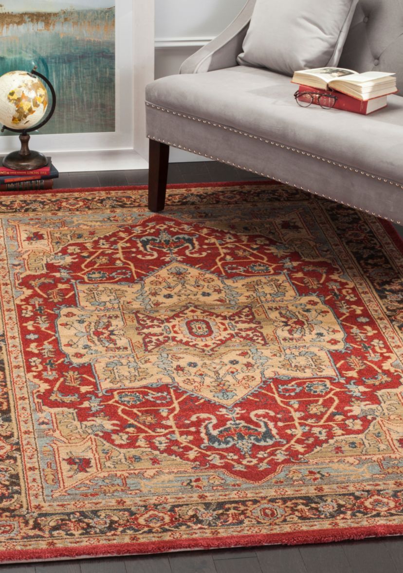 Mahal Natural/Navy Area Rug 6-ft. 7-in. x 9-ft. 2-in.