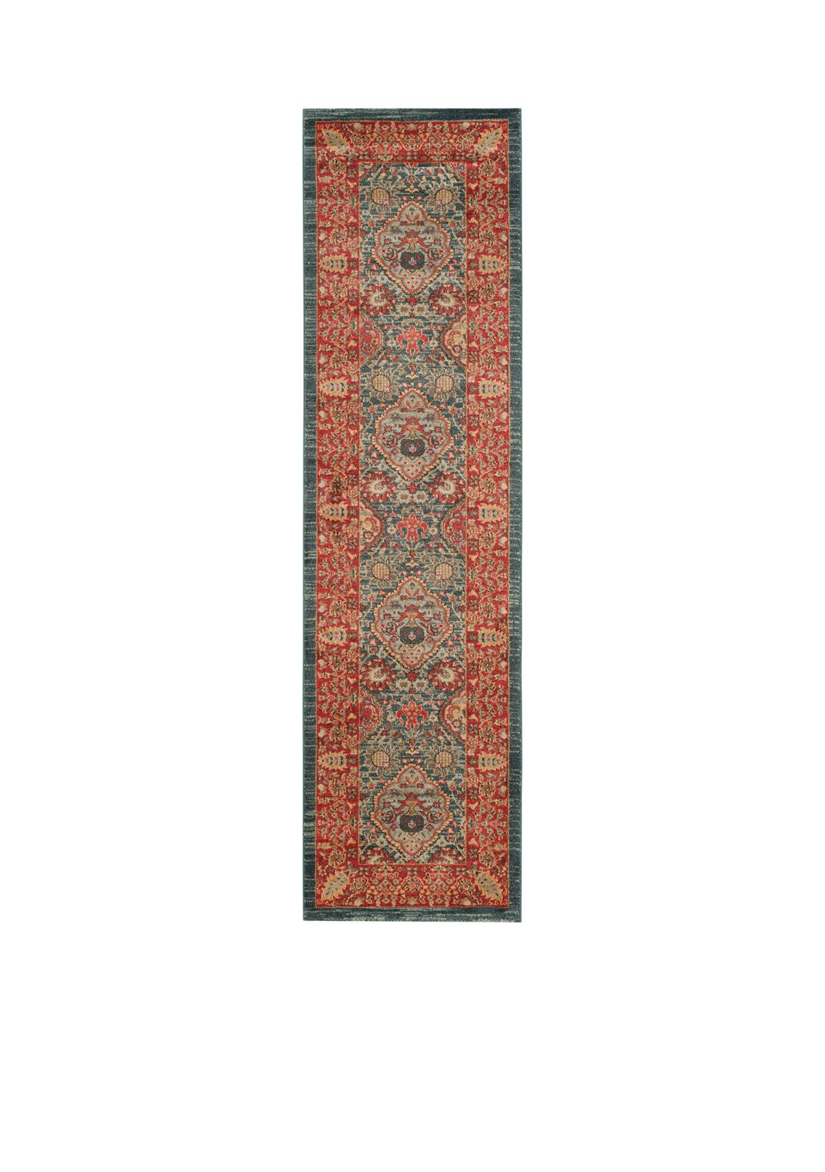 Mahal Navy/Red Area Rug 2-ft. 2-in. x 8-ft.