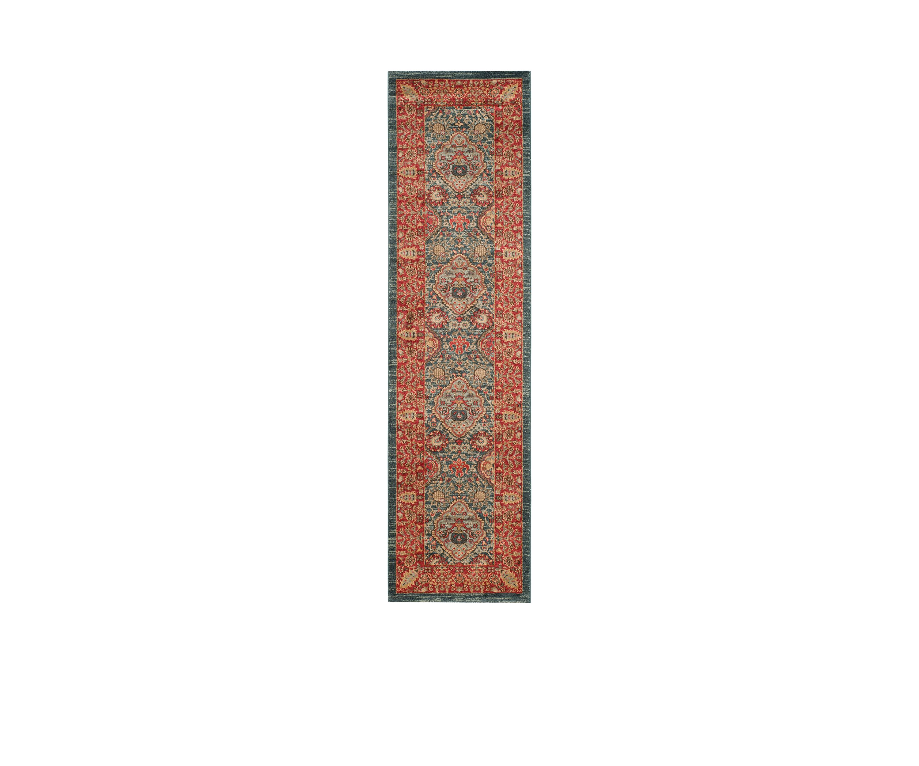 Mahal Navy/Red Area Rug 2-ft. 2-in. x 8-ft.